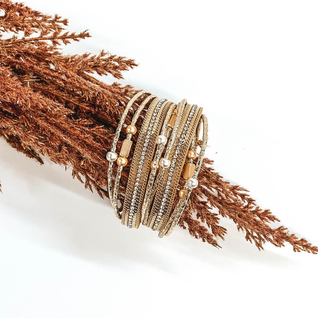 Rock Star Dreams Magnetic Bracelet in Gold Tone - Giddy Up Glamour Boutique