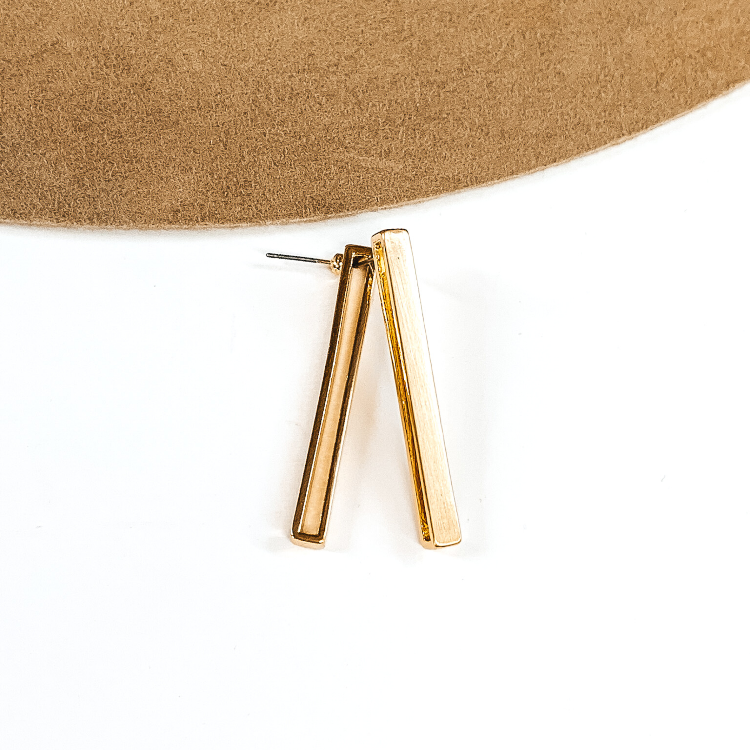 Rectangle Bar Earrings in Gold - Giddy Up Glamour Boutique