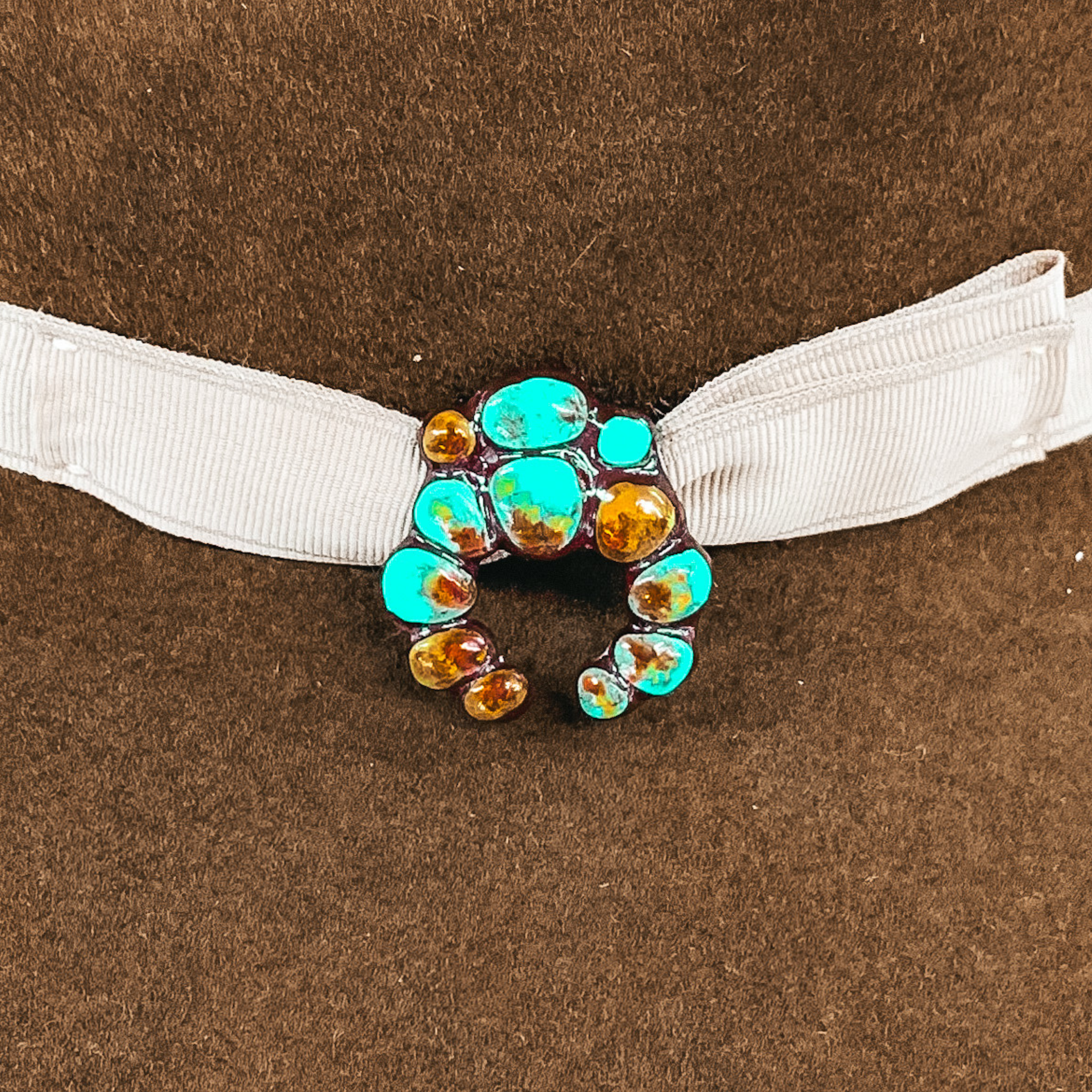 Baby Squash Clay Hat Pin in Turquoise - Giddy Up Glamour Boutique