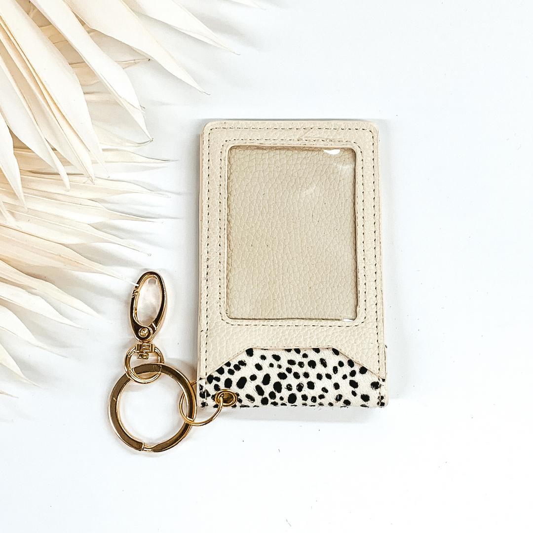 Subtle Luxuries Key Chain Dotted Print Wallet in Ivory - Giddy Up Glamour Boutique