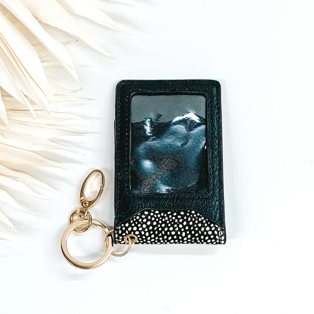 Subtle Luxuries Key Chain Dotted Print Wallet in Black - Giddy Up Glamour Boutique