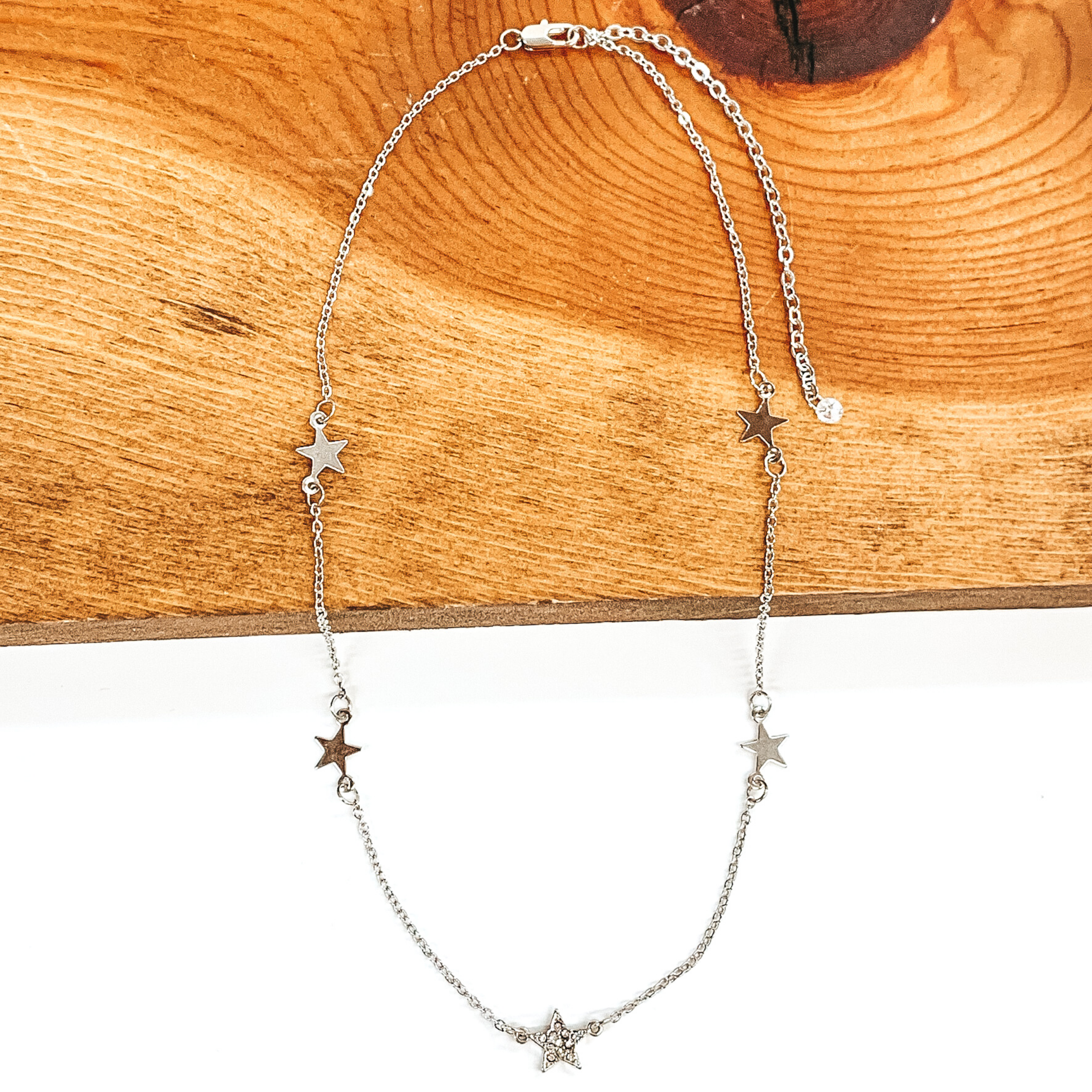 Star CZ Necklace in Silver - Giddy Up Glamour Boutique