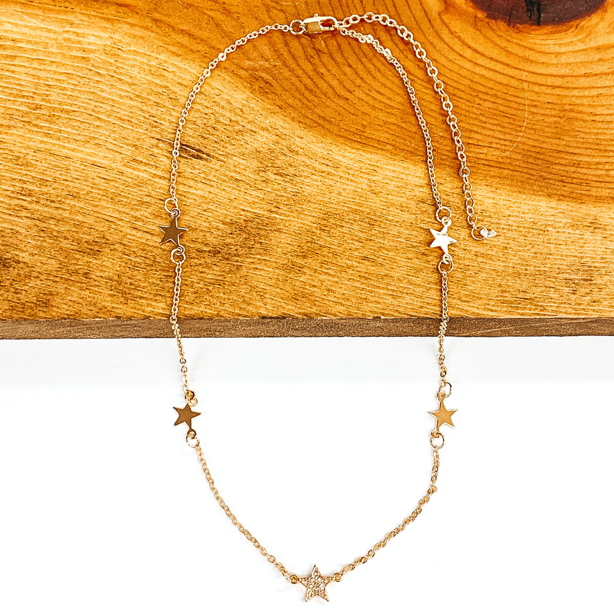 Star CZ Necklace in Gold - Giddy Up Glamour Boutique