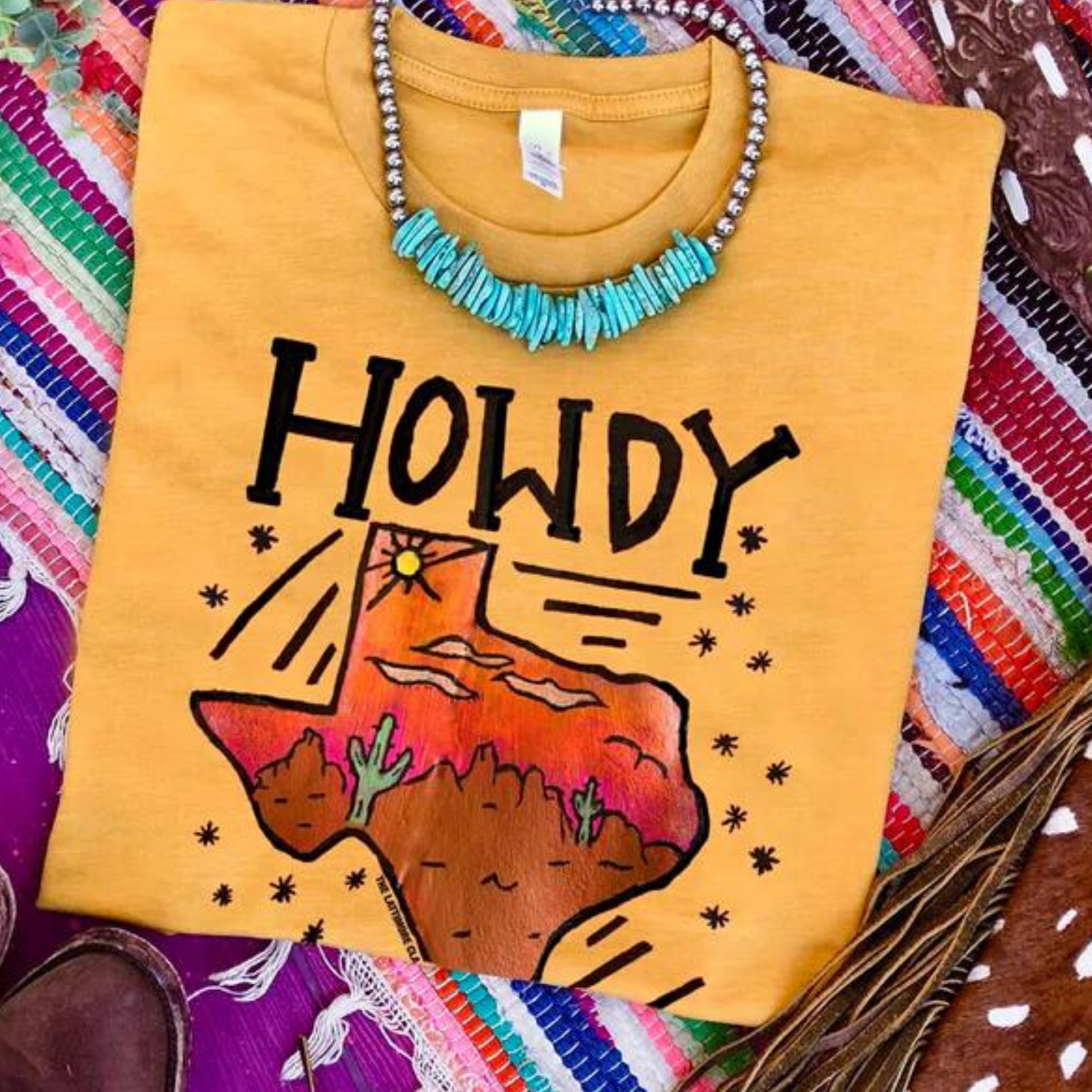 Online Exclusive | You Ain't Met My Texas Yet Short Sleeve Howdy Graphic Tee in Mustard Yellow - Giddy Up Glamour Boutique