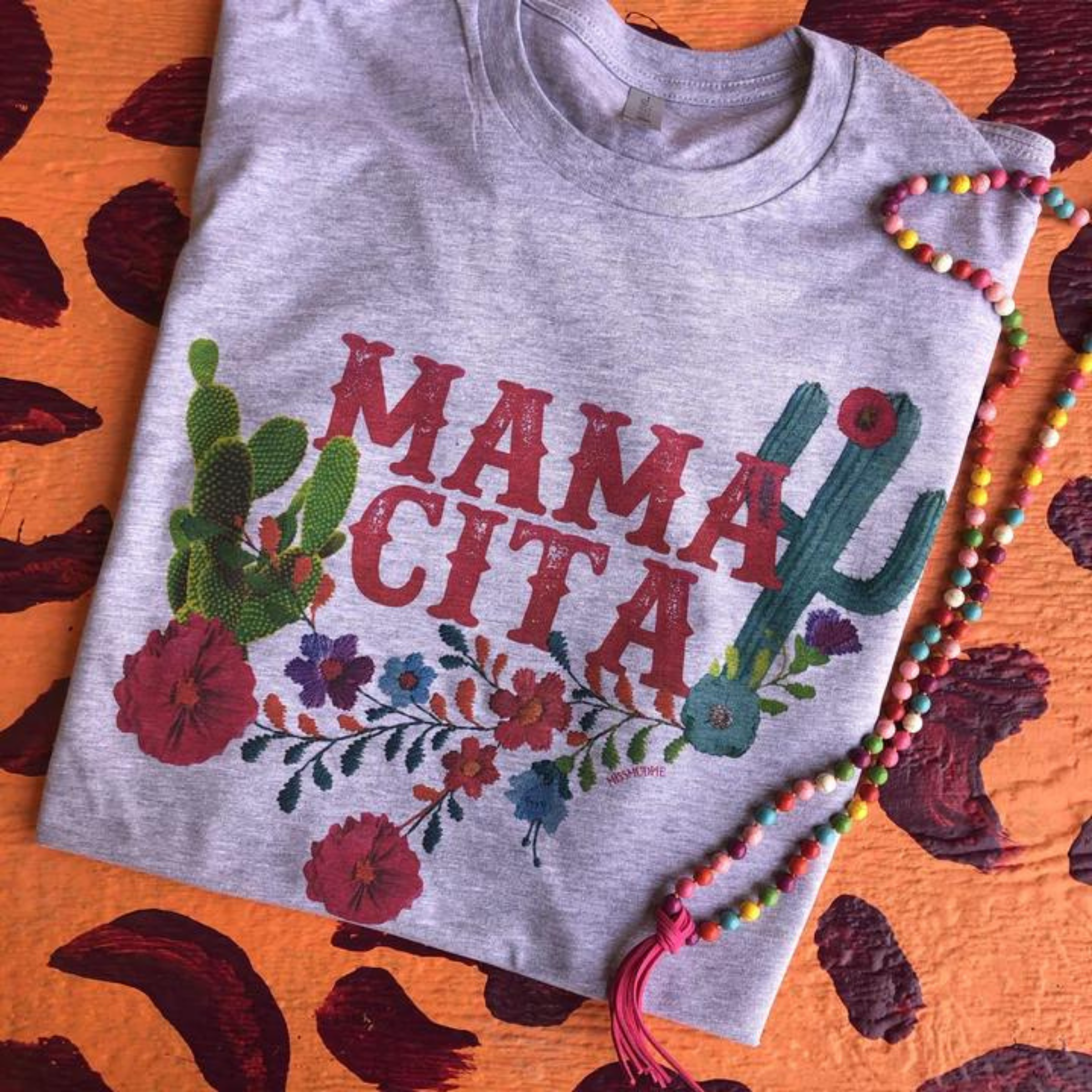 Online Exclusive | Mamacita Short Sleeve Cactus Graphic Tee in Gray - Giddy Up Glamour Boutique