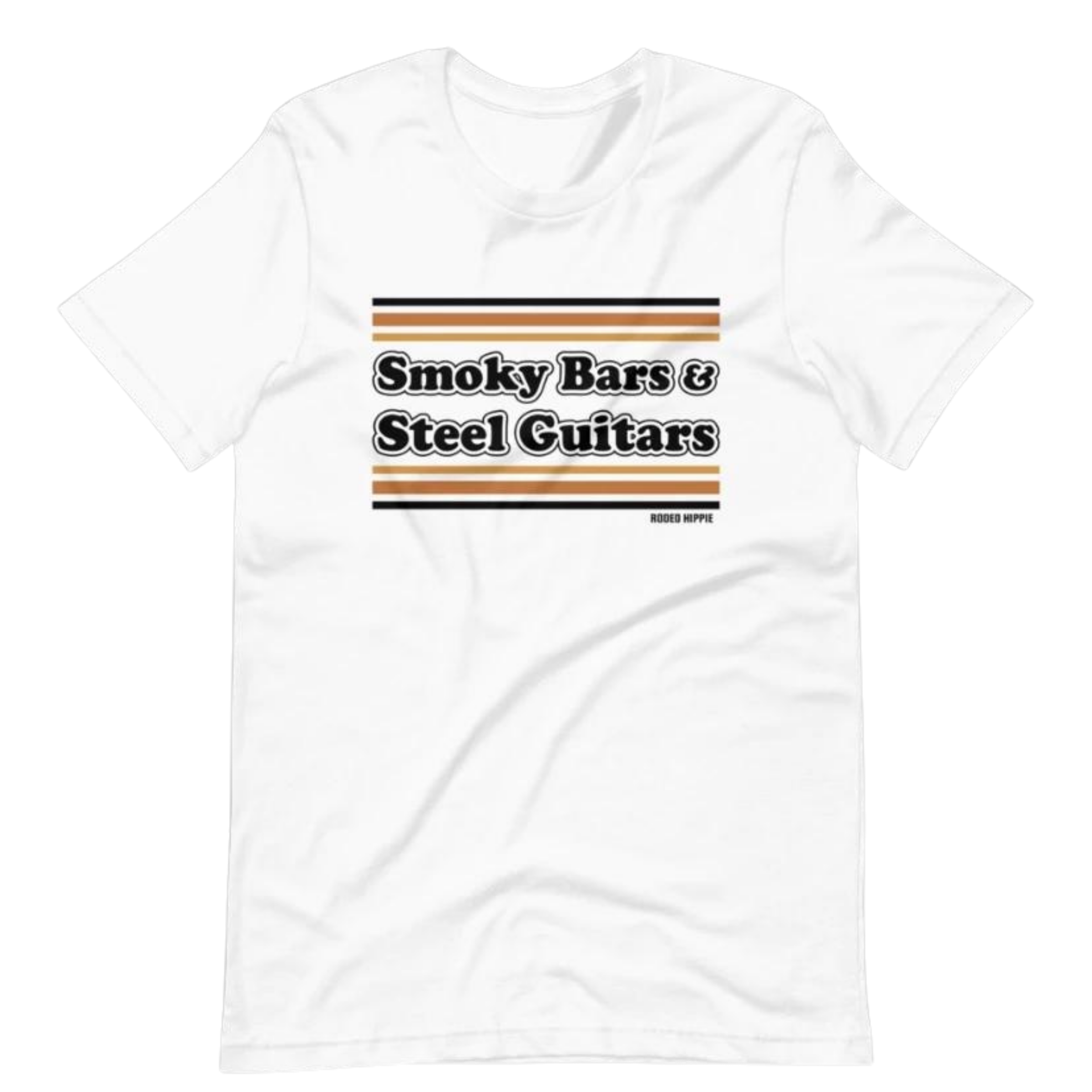 Online Exclusive | Smoky Bars and Steel Guitars Short Sleeve Graphic Tee in White - Giddy Up Glamour Boutique