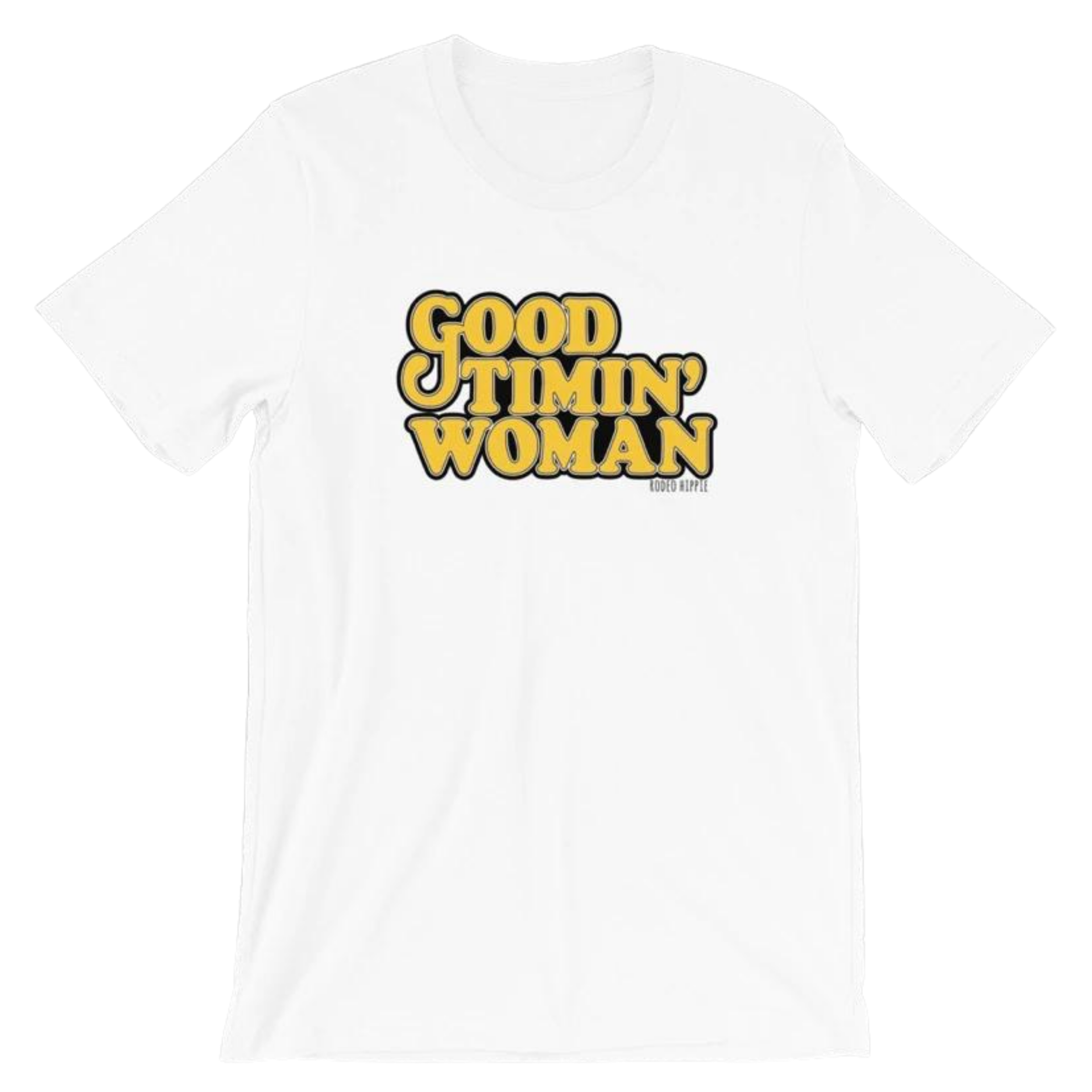 Online Exclusive | Good Timin' Woman Short Sleeve Graphic Tee in White - Giddy Up Glamour Boutique
