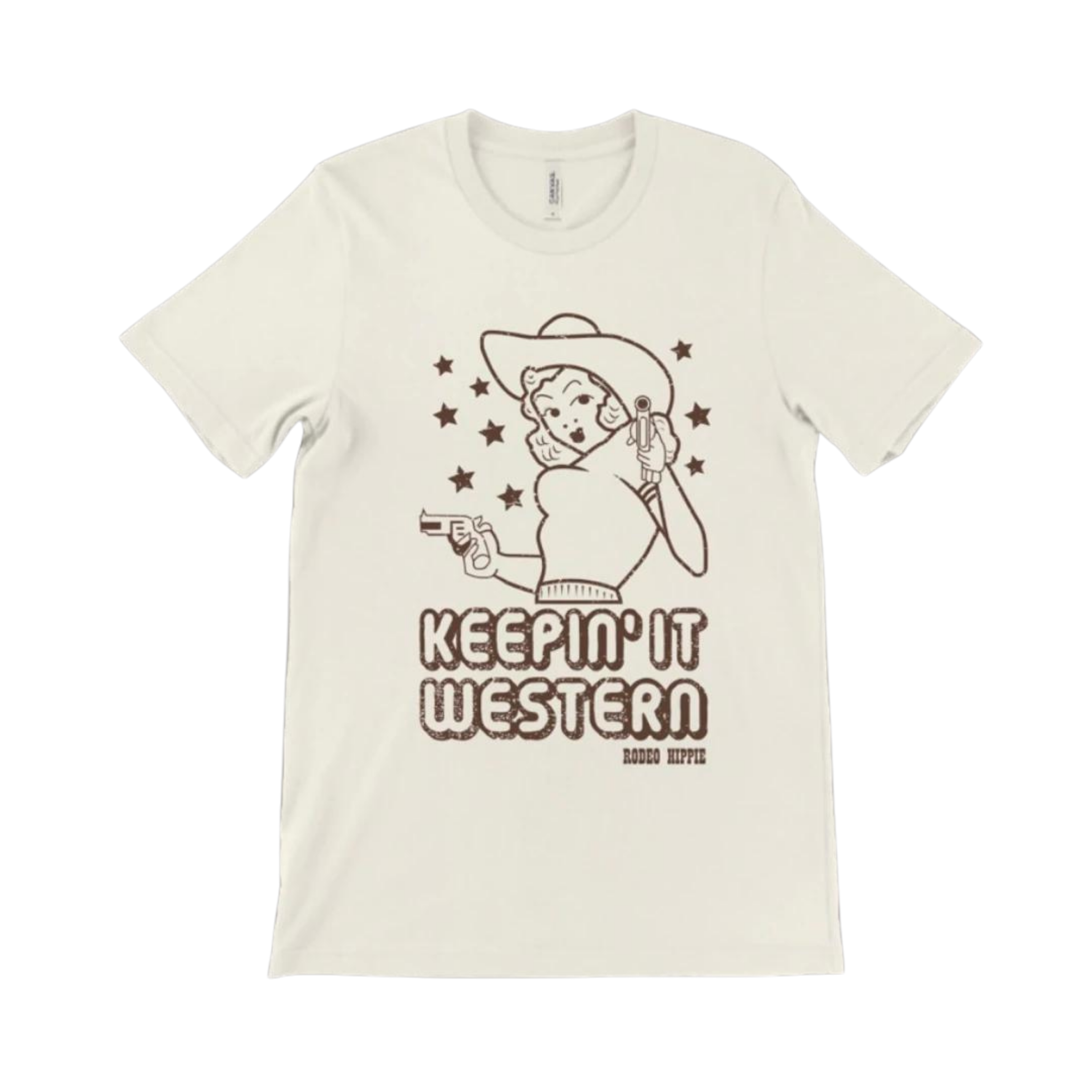 Online Exclusive | Keepin' It Western Short Sleeve Graphic Tee in Cream - Giddy Up Glamour Boutique