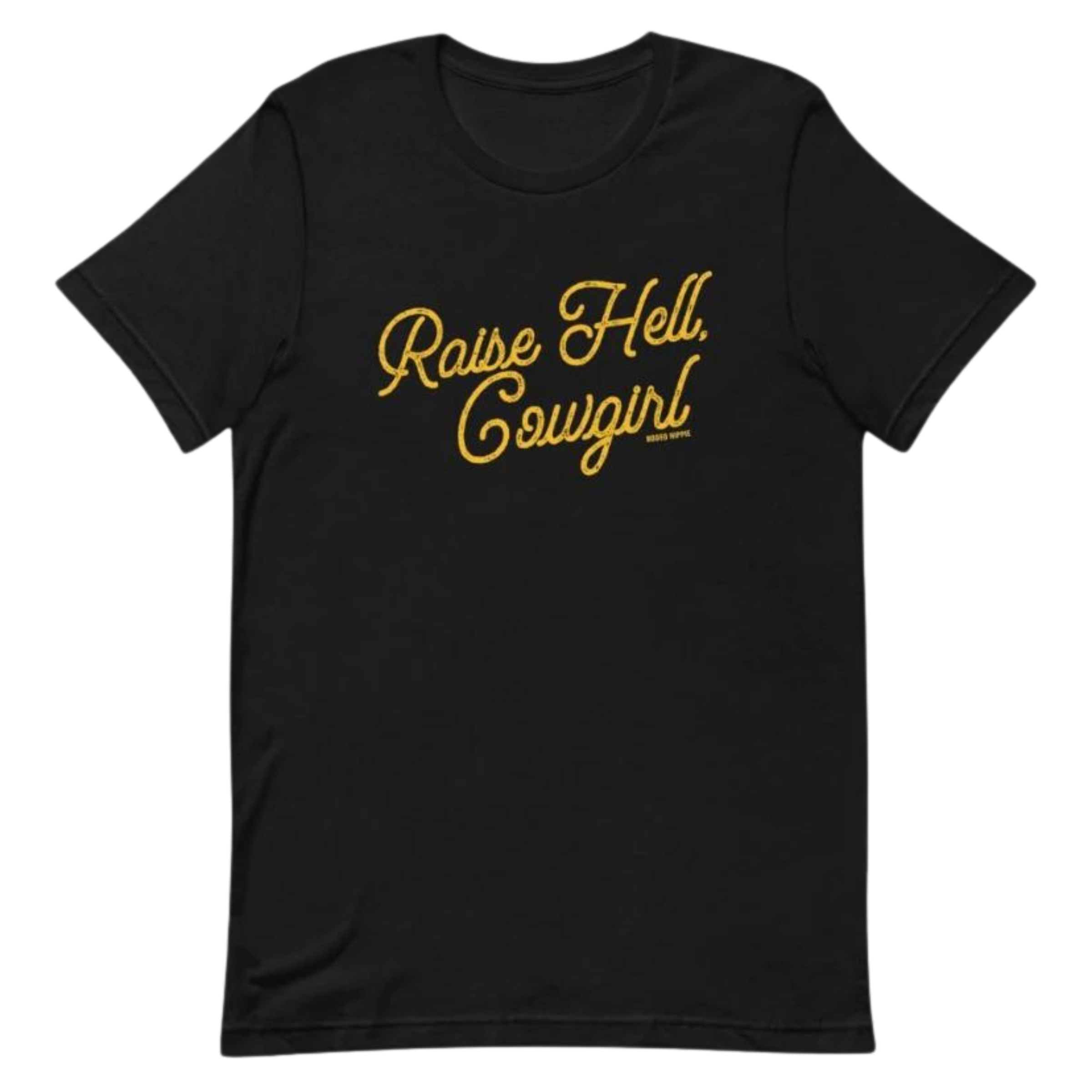 Online Exclusive | Raise Hell, Cowgirl Short Sleeve Graphic Tee in Black - Giddy Up Glamour Boutique
