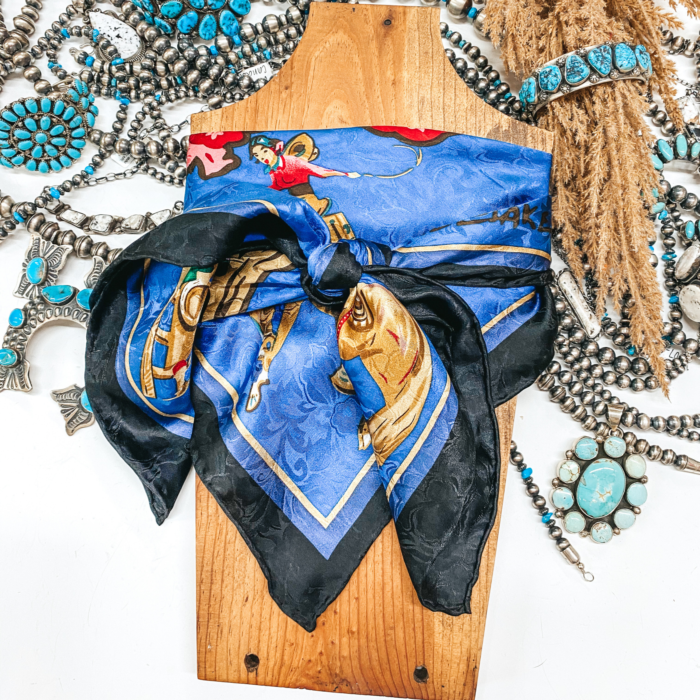 LTD Edition | Rodeo Girls Wild Rag in Blue - Giddy Up Glamour Boutique