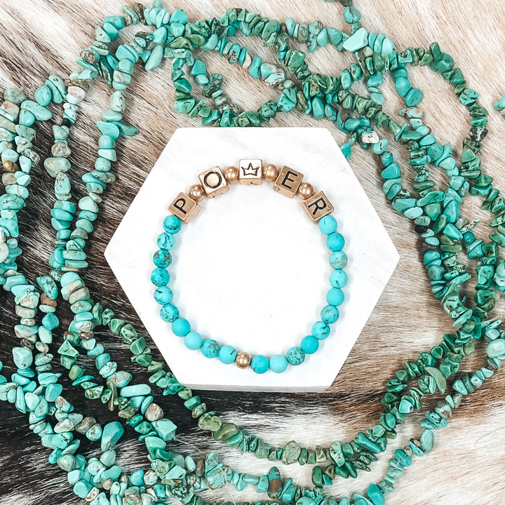 Power Up Bracelet in Turquoise - Giddy Up Glamour Boutique