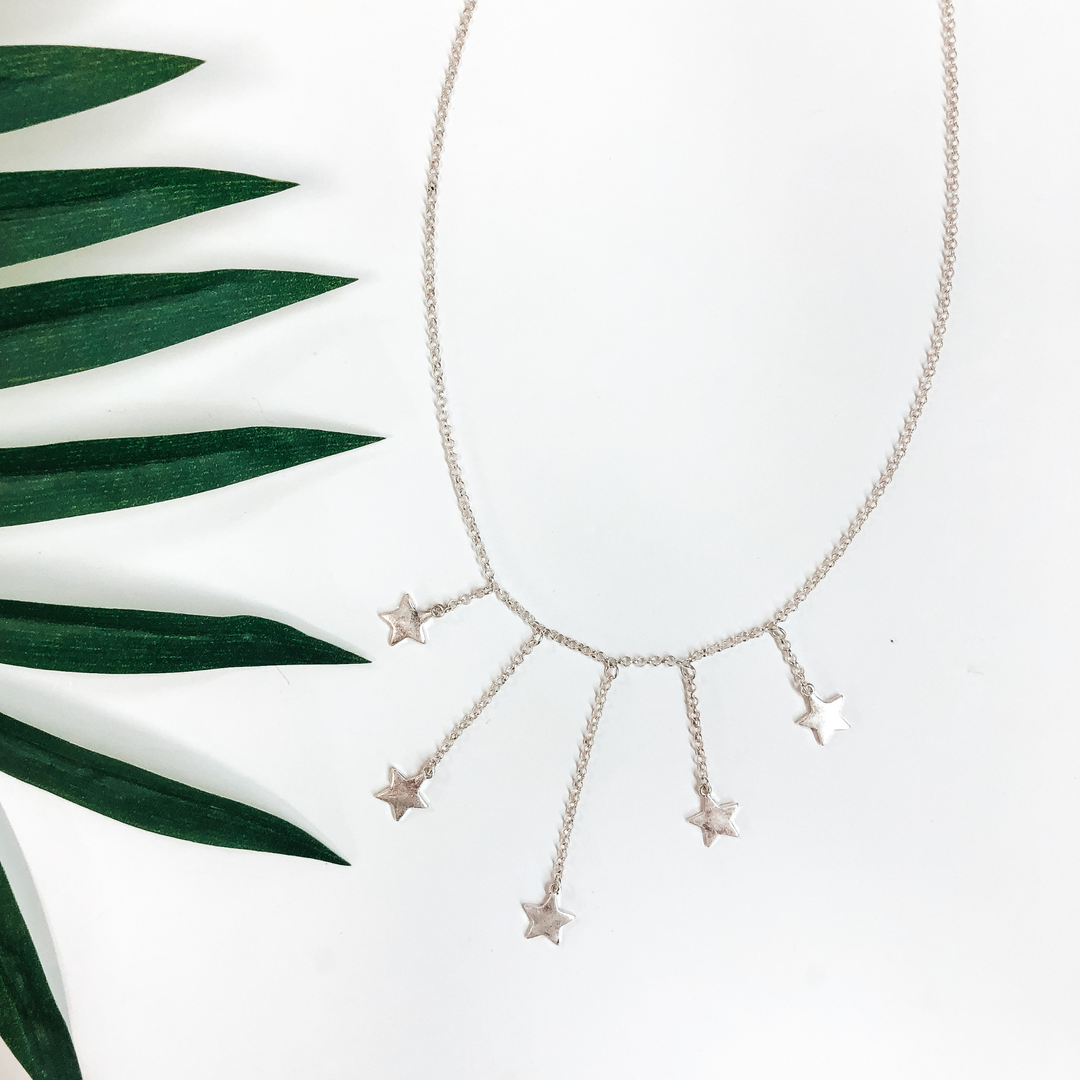 Falling Stars Necklace in Silver - Giddy Up Glamour Boutique