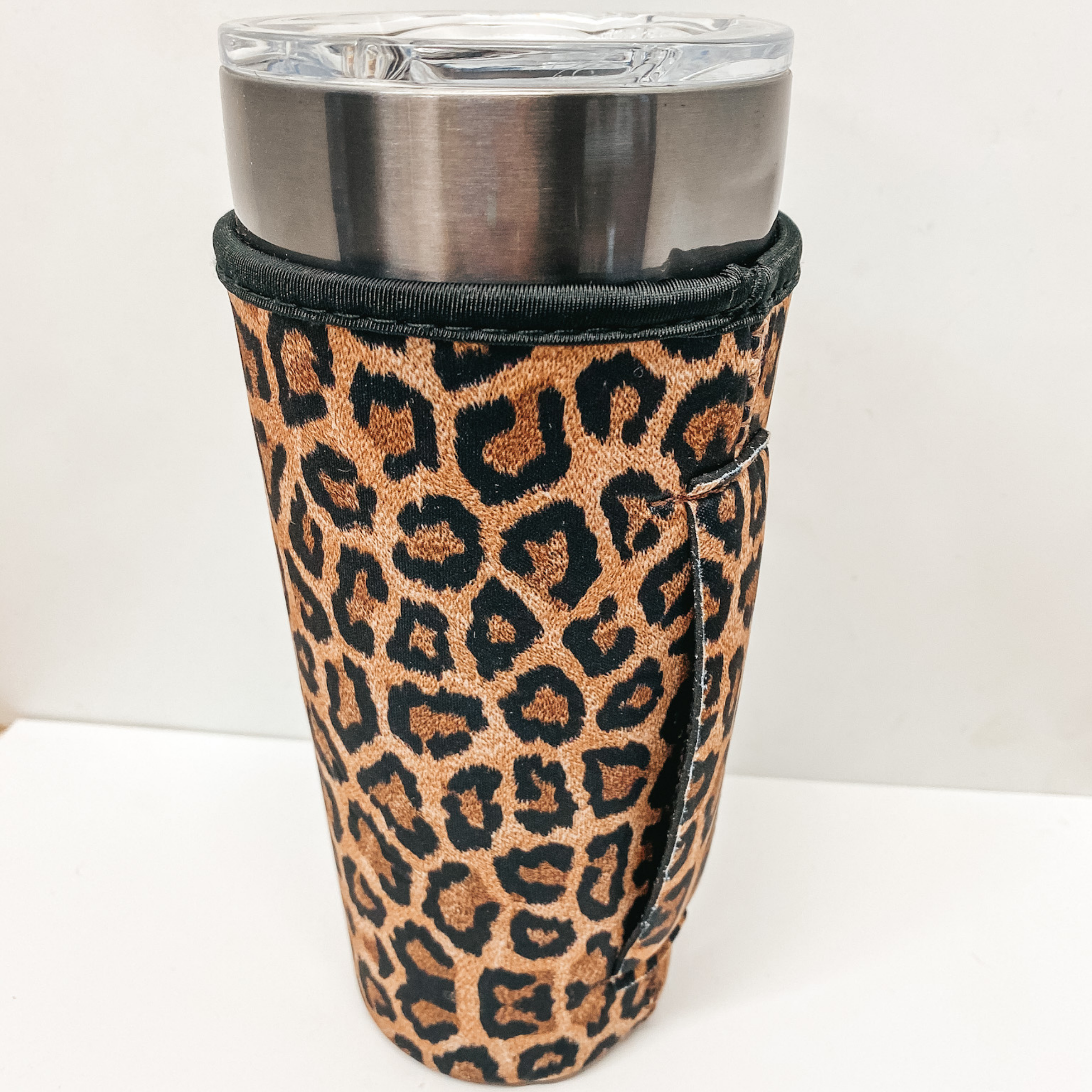 Tumbler Drink Sleeve in Leopard Print - Giddy Up Glamour Boutique