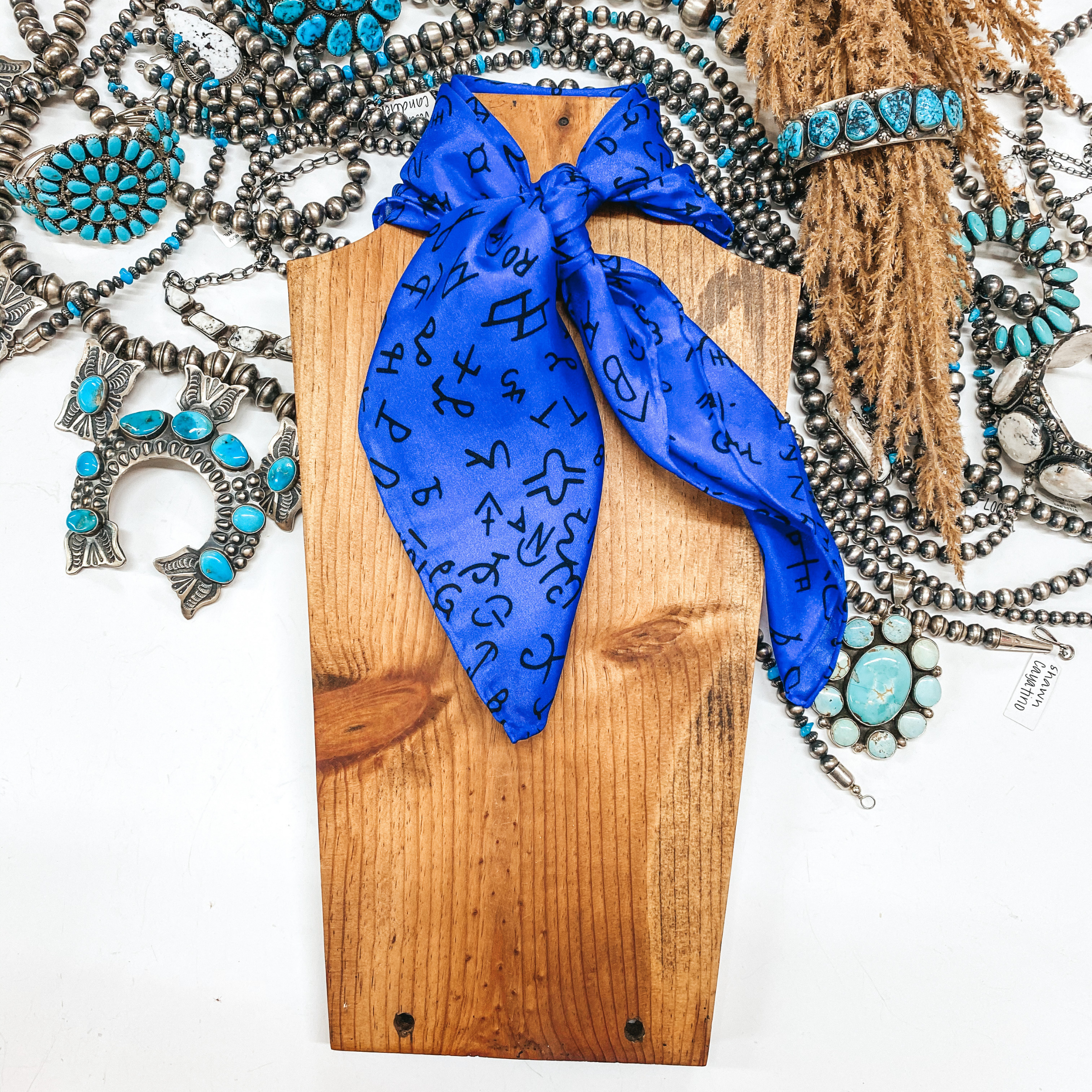 Mini Branded Wild Rag in Royal Blue - Giddy Up Glamour Boutique
