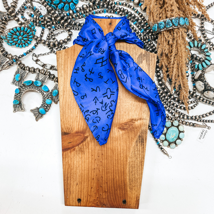 Mini Branded Wild Rag in Royal Blue - Giddy Up Glamour Boutique