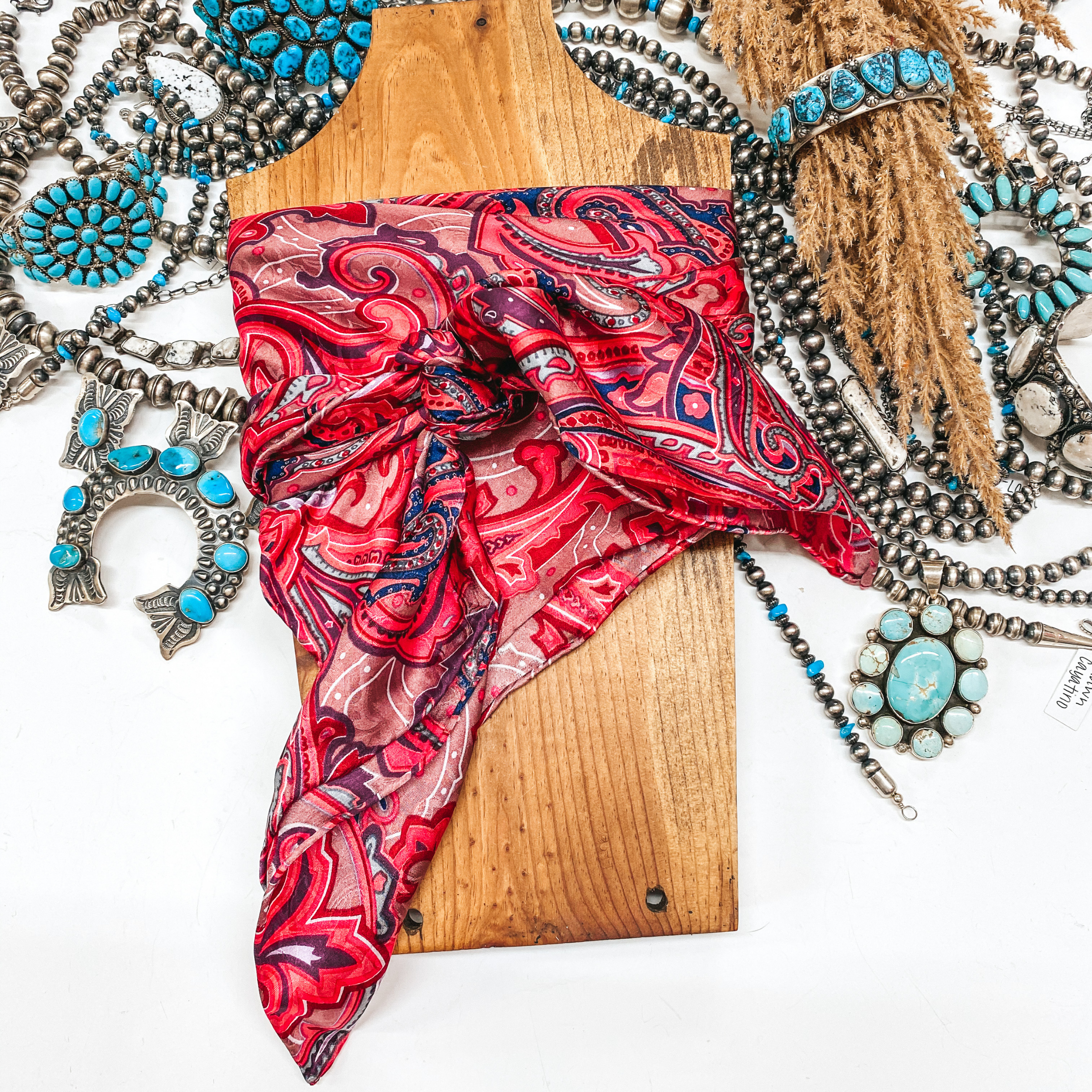 Paisley Wild Rag in Fruit Punch - Giddy Up Glamour Boutique