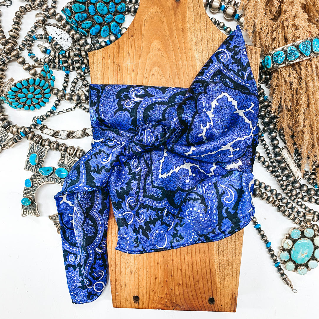 Paisley Wild Rag in Purple and Black - Giddy Up Glamour Boutique