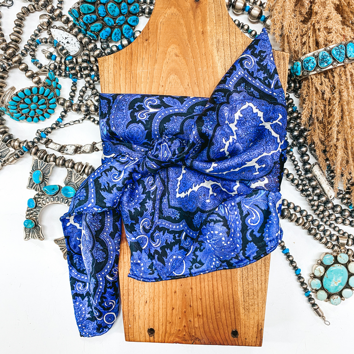 Paisley Wild Rag in Purple and Black - Giddy Up Glamour Boutique