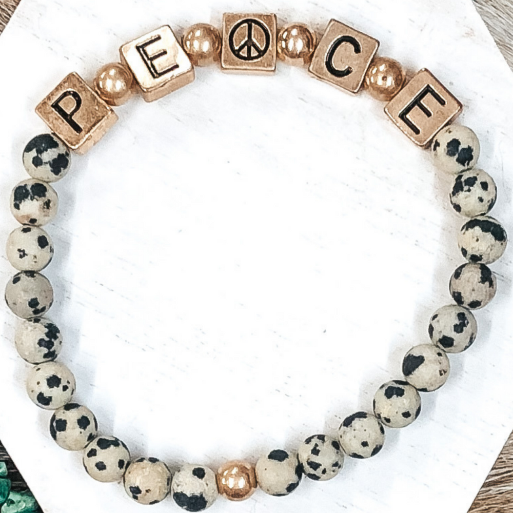 Inner Peace Bracelet in Ivory/Black - Giddy Up Glamour Boutique