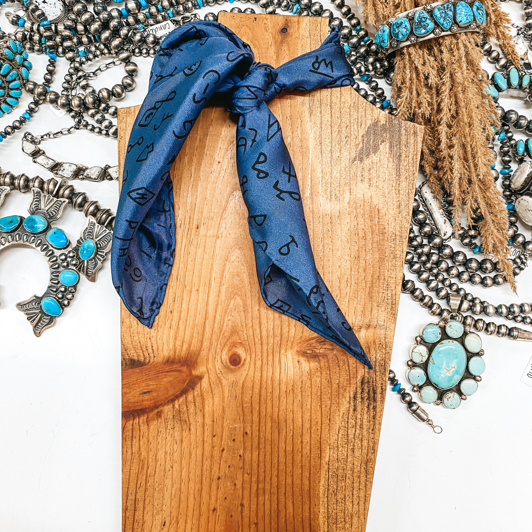 Mini Branded Wild Rag in Navy - Giddy Up Glamour Boutique