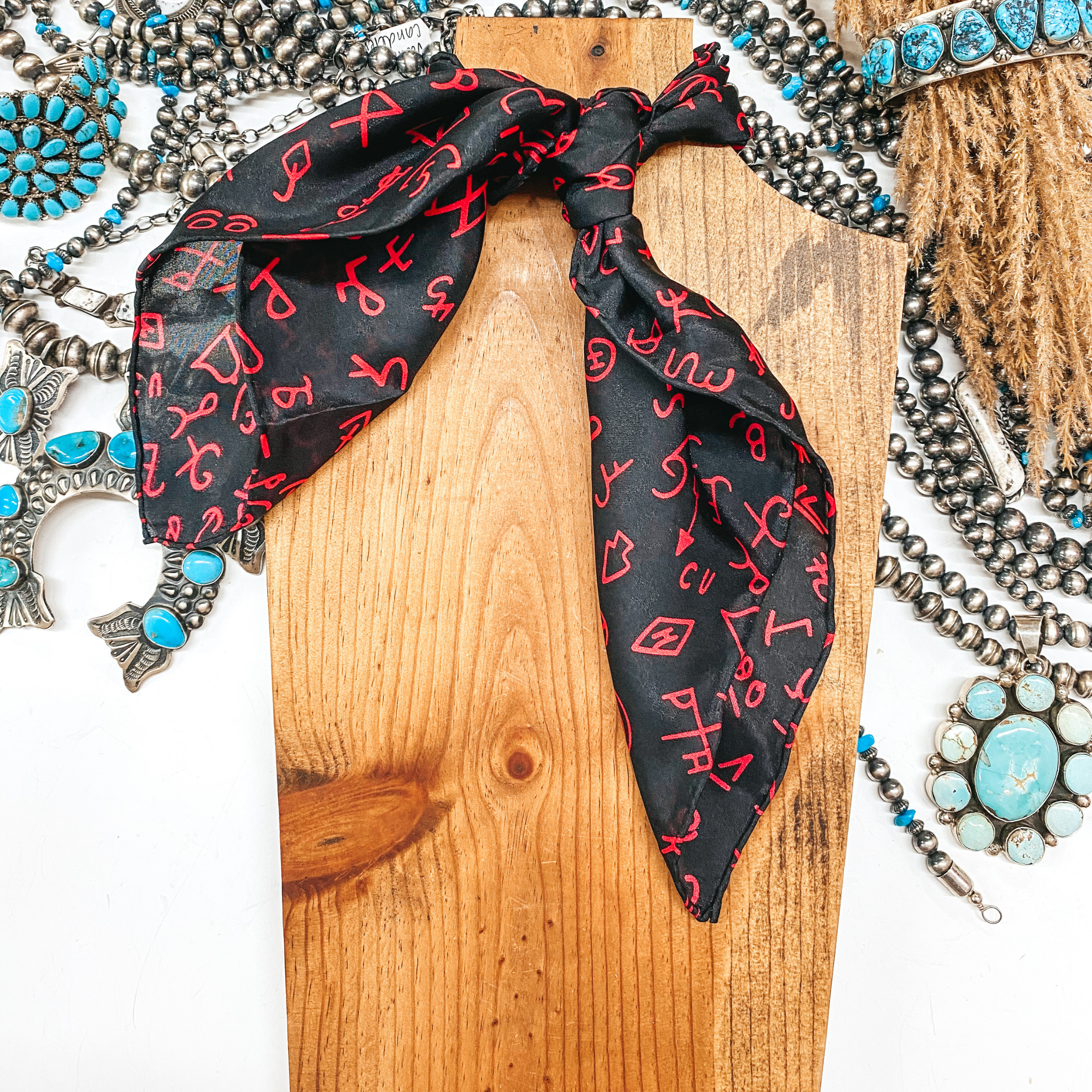 Mini Branded Wild Rag in Black - Giddy Up Glamour Boutique