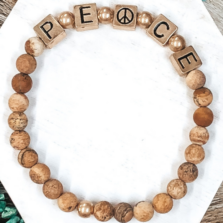 Inner Peace Bracelet in Tan - Giddy Up Glamour Boutique