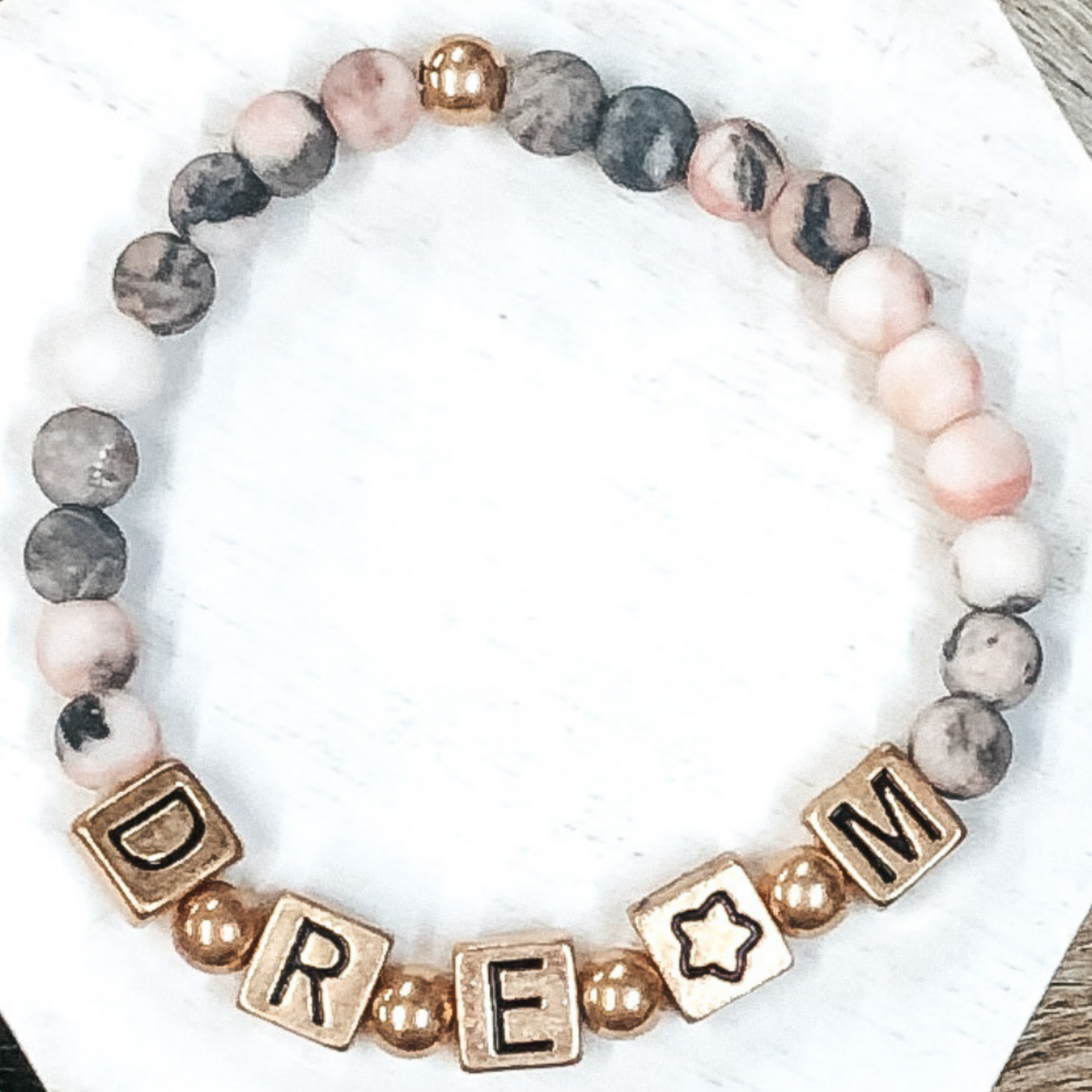 Dream On Bracelet in Pink Marble - Giddy Up Glamour Boutique