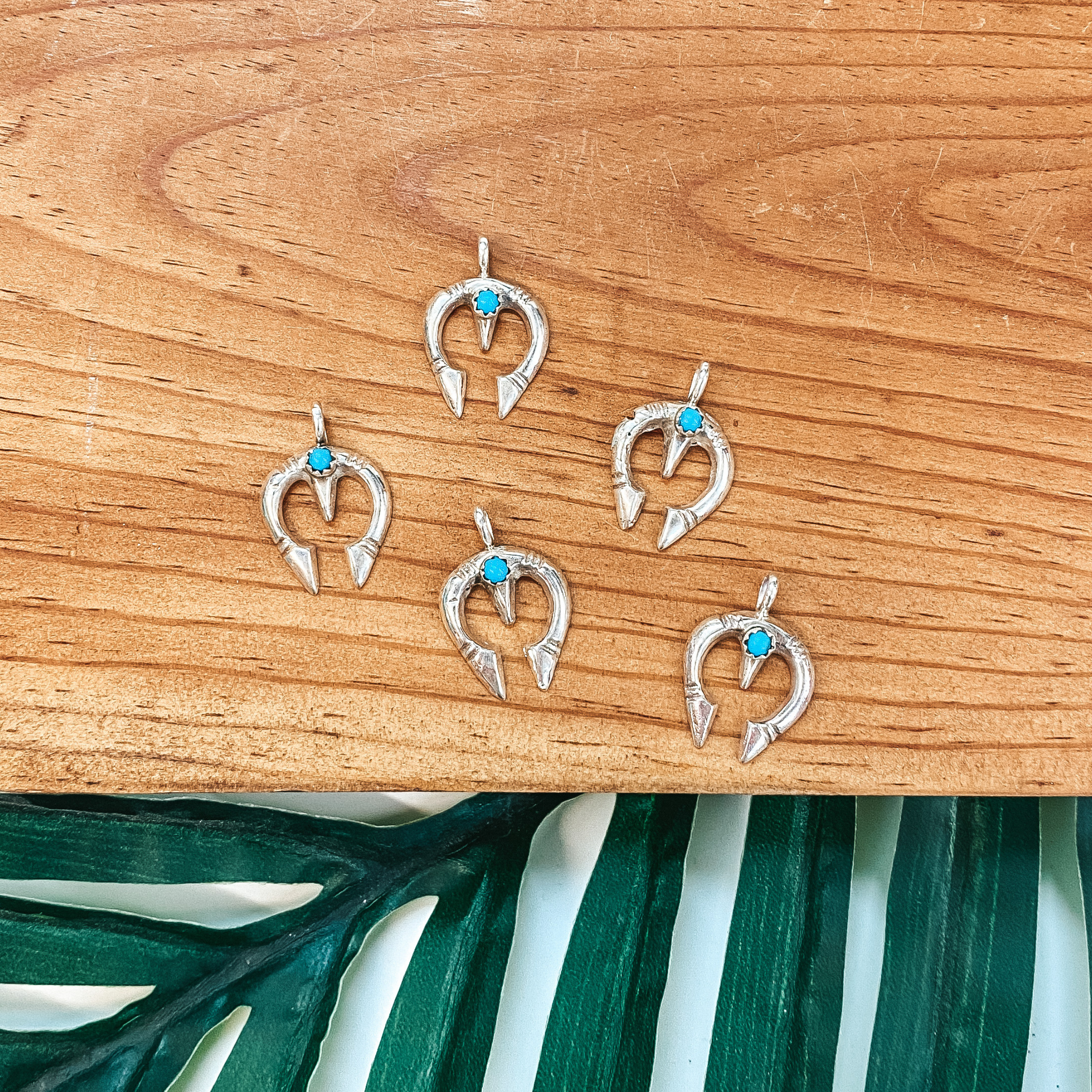 Lorraine Chee | Navajo Handmade Sterling Silver Dainty Naja Pendant Necklace with Kingman Turquoise Stone