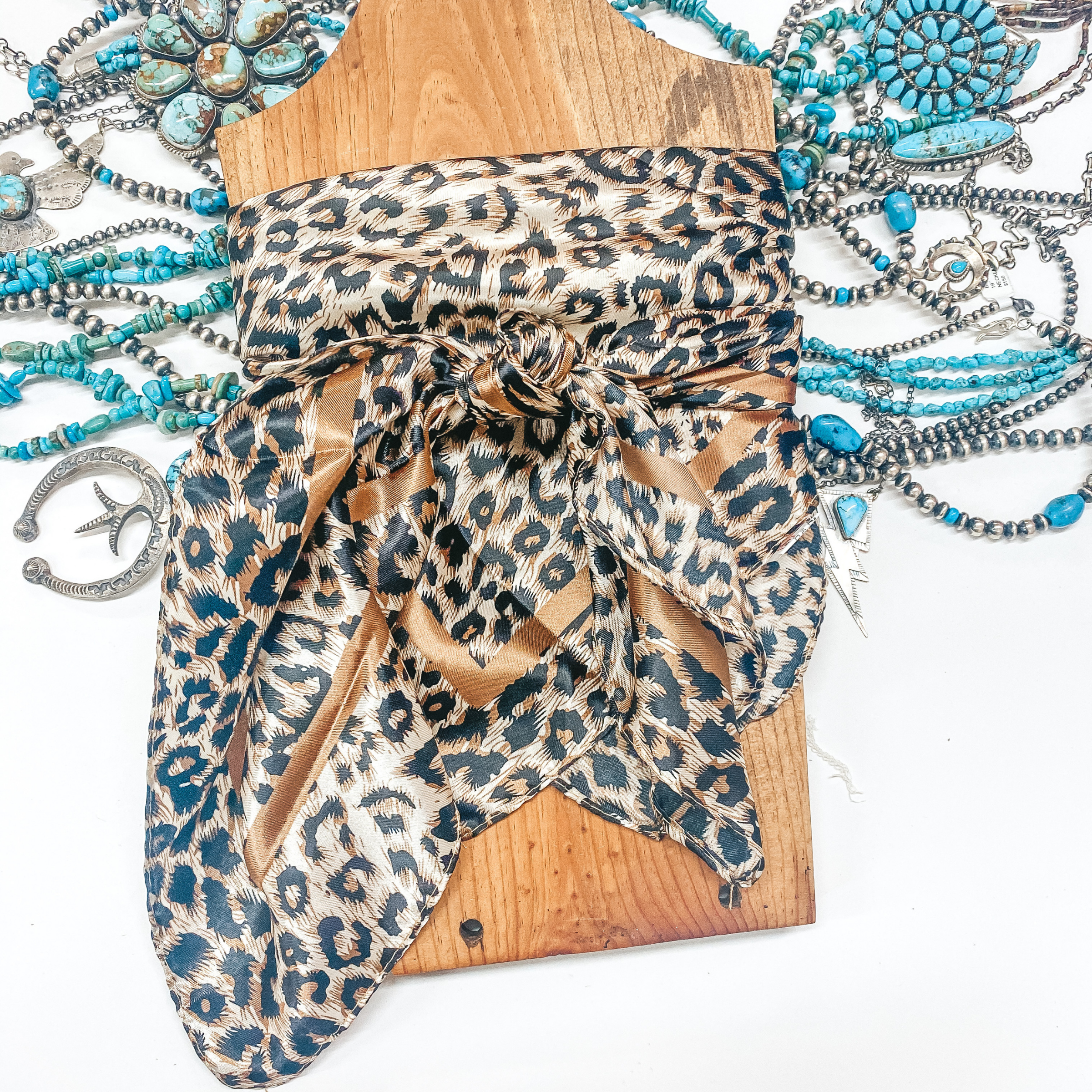 Leopard Wild Rag in Brown - Giddy Up Glamour Boutique