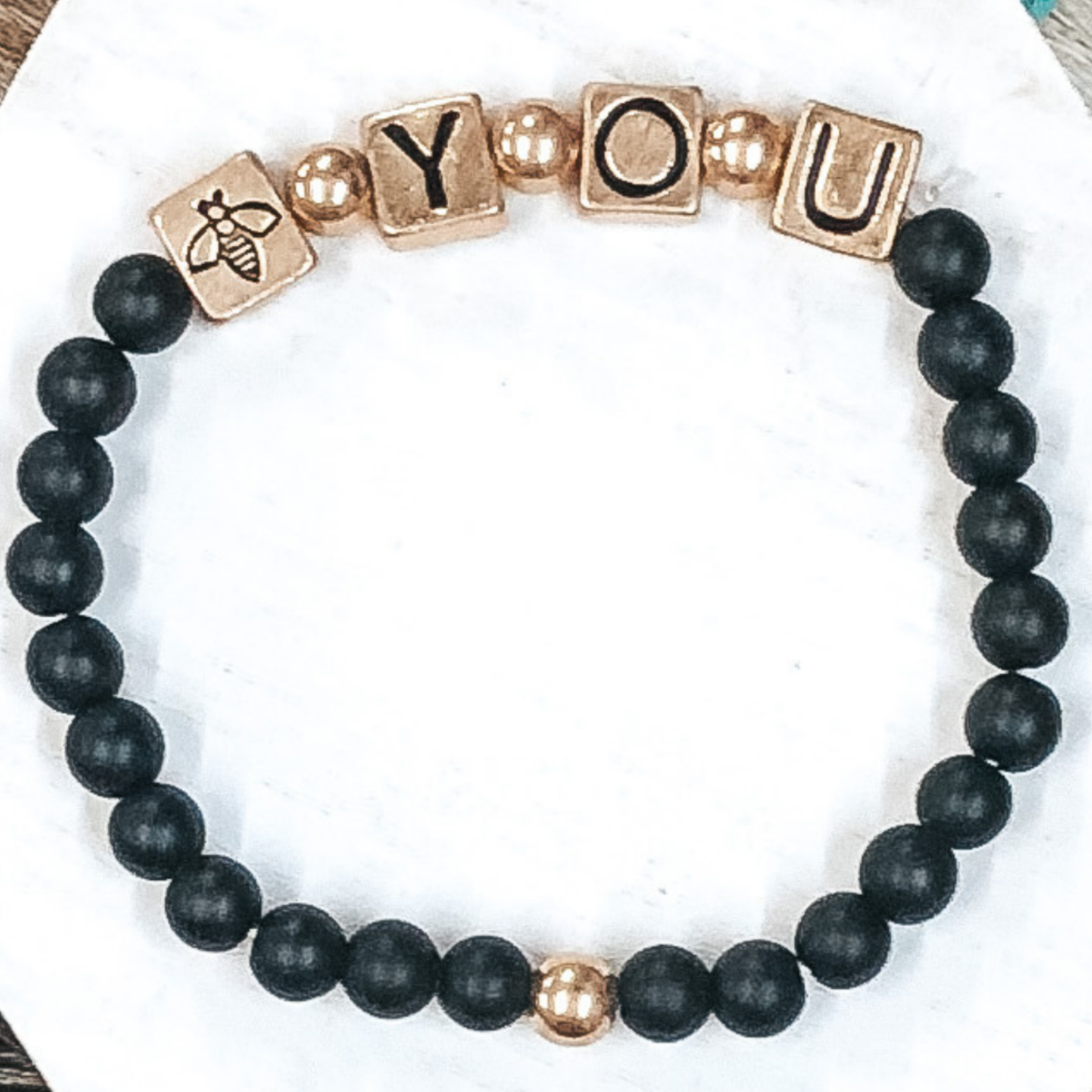 Just Bee You Bracelet in Black - Giddy Up Glamour Boutique