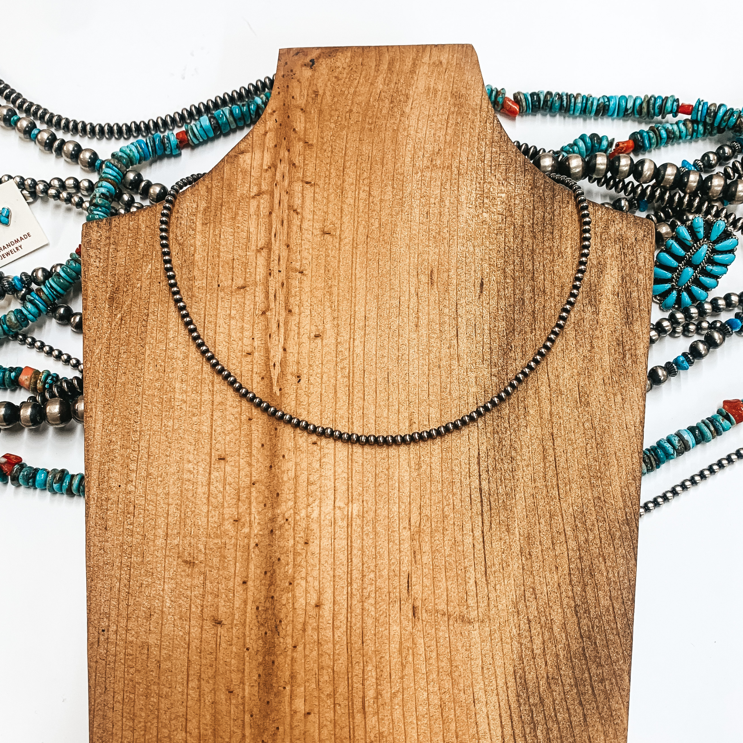 Navajo | Authentic Native American 3mm Navajo Pearls Necklace | Varying Lengths - Giddy Up Glamour Boutique