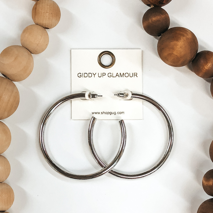 2.5 inch thick silver hoops