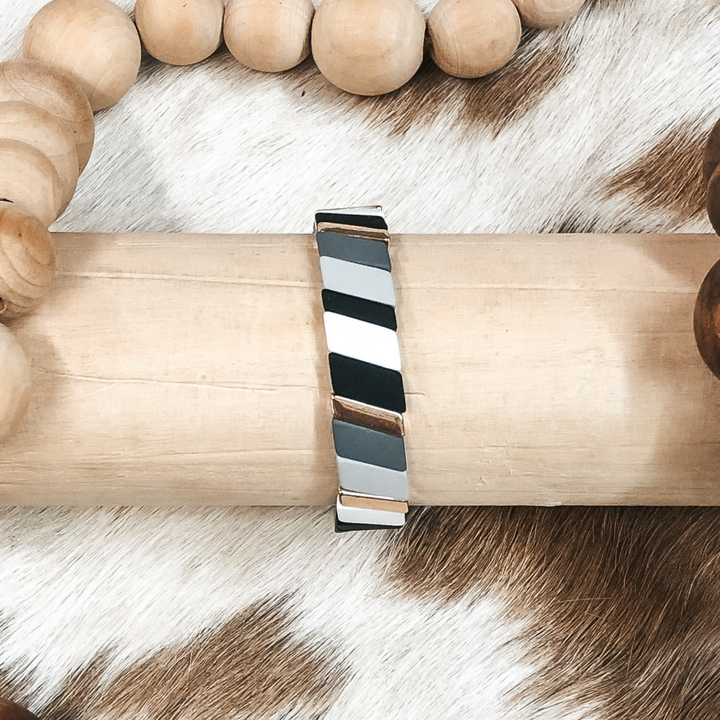 All About Matte Diagonal Bracelet in Greys - Giddy Up Glamour Boutique