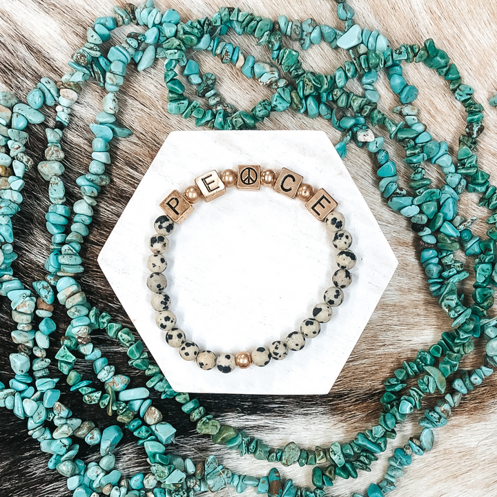 Inner Peace Bracelet in Ivory/Black - Giddy Up Glamour Boutique