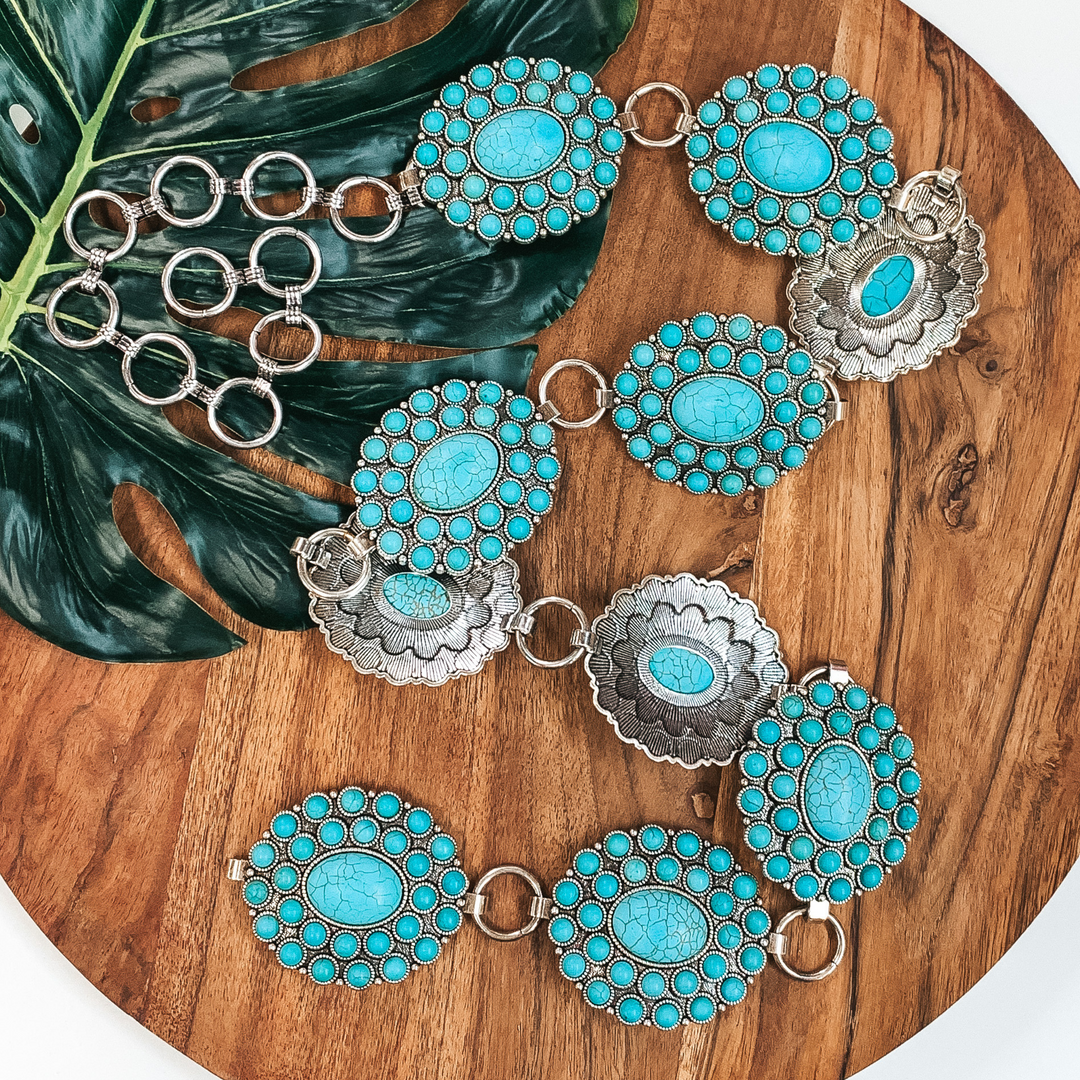 Turquoise Stone Concho Belt - Giddy Up Glamour Boutique