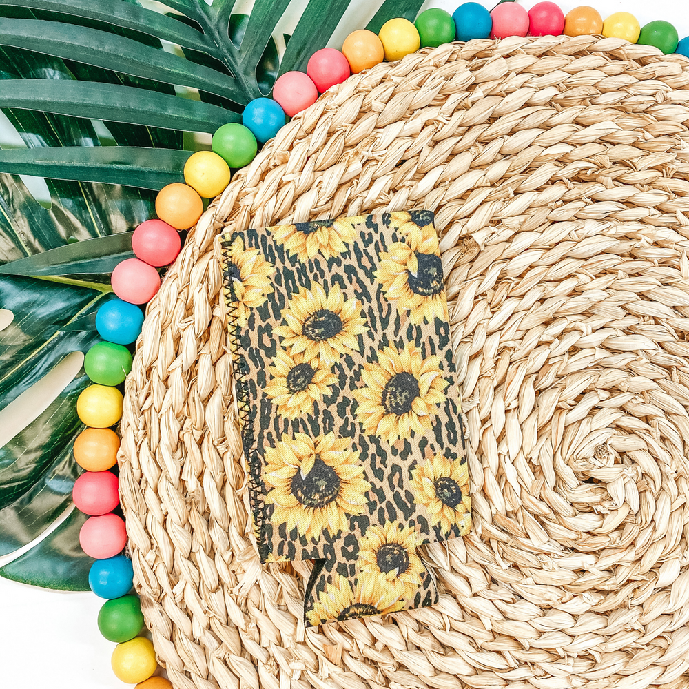 Sunflower Slim Can Koozie in Leopard - Giddy Up Glamour Boutique