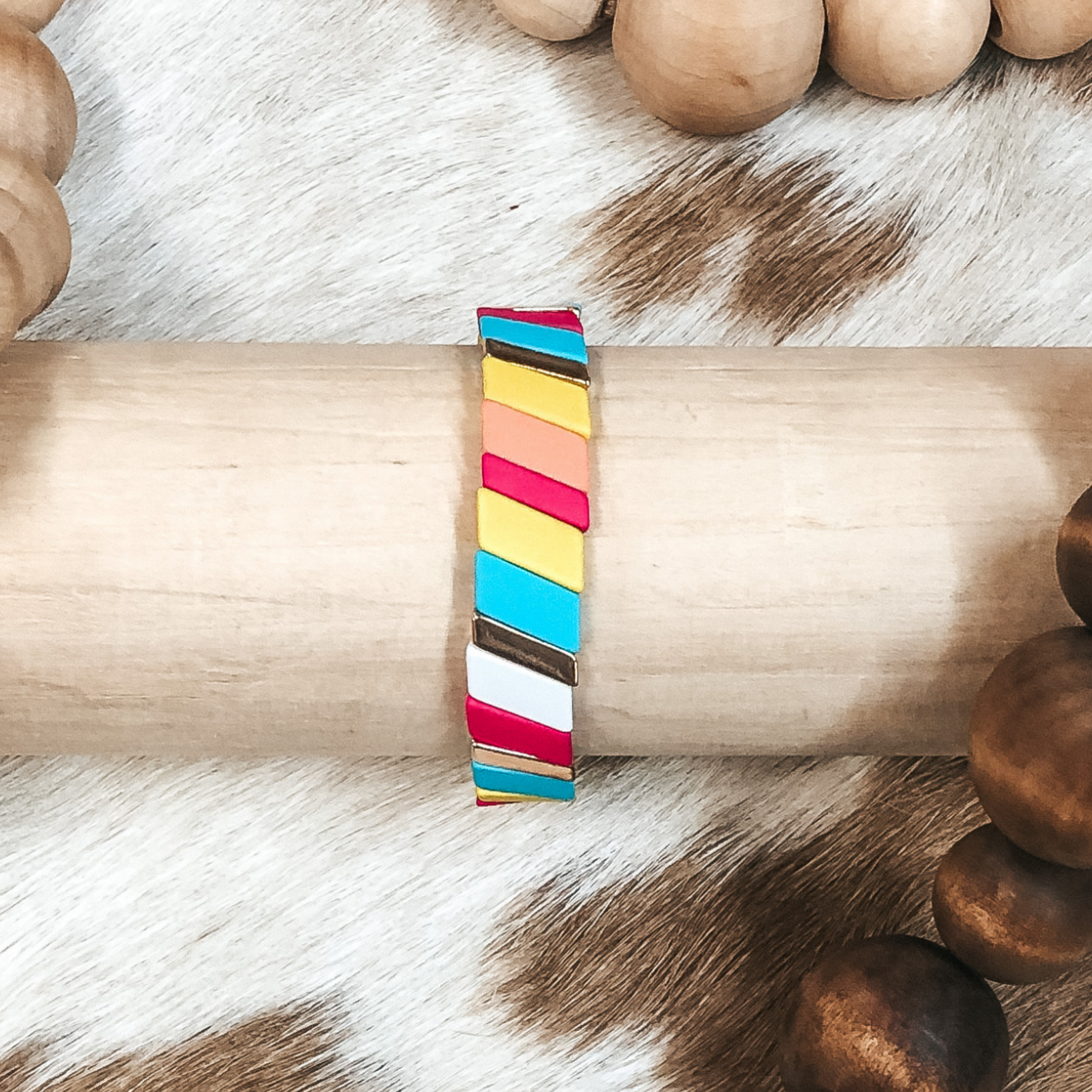 All About Matte Diagonal Bracelet in Multicolored - Giddy Up Glamour Boutique