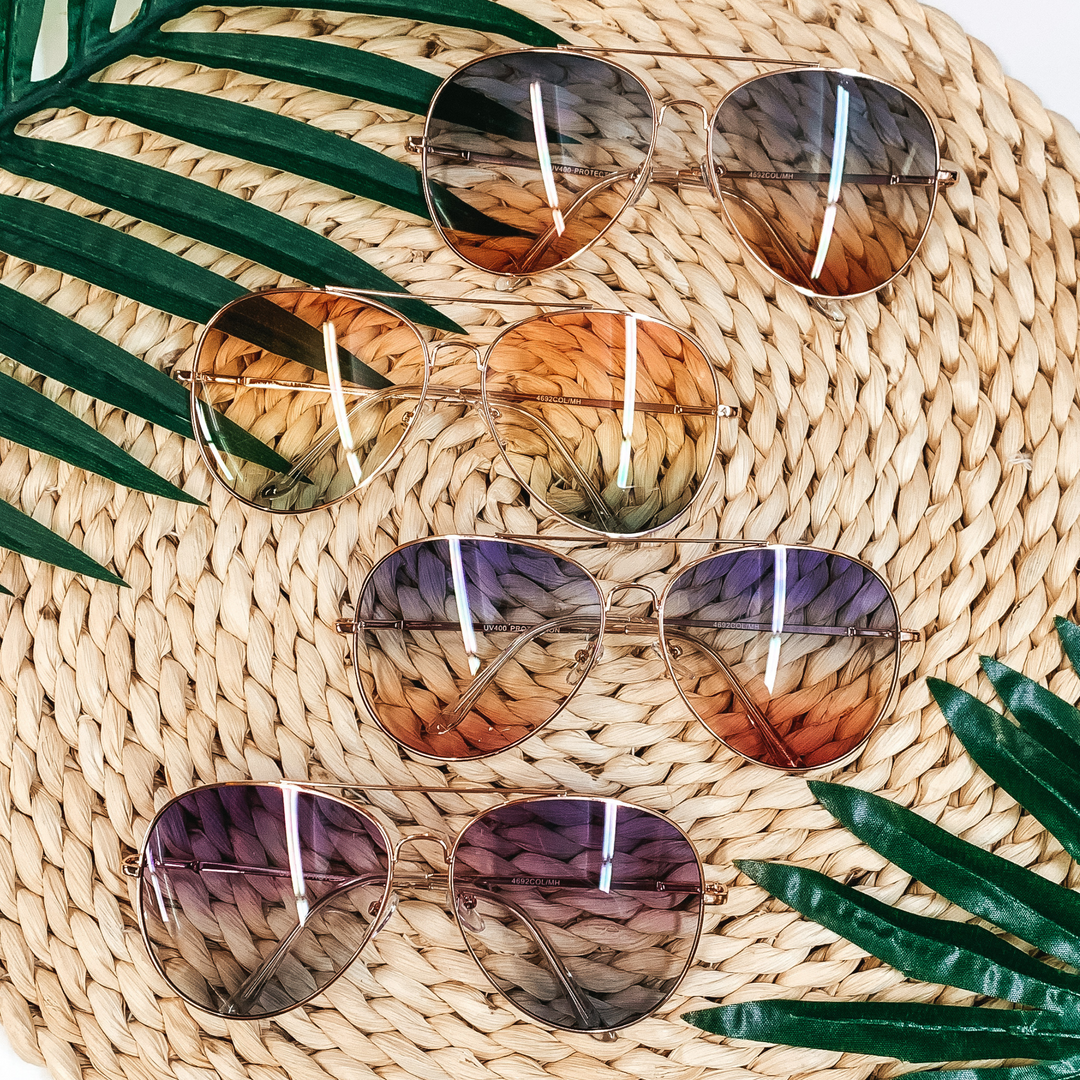Sunset Aviators in Various Colors - Giddy Up Glamour Boutique
