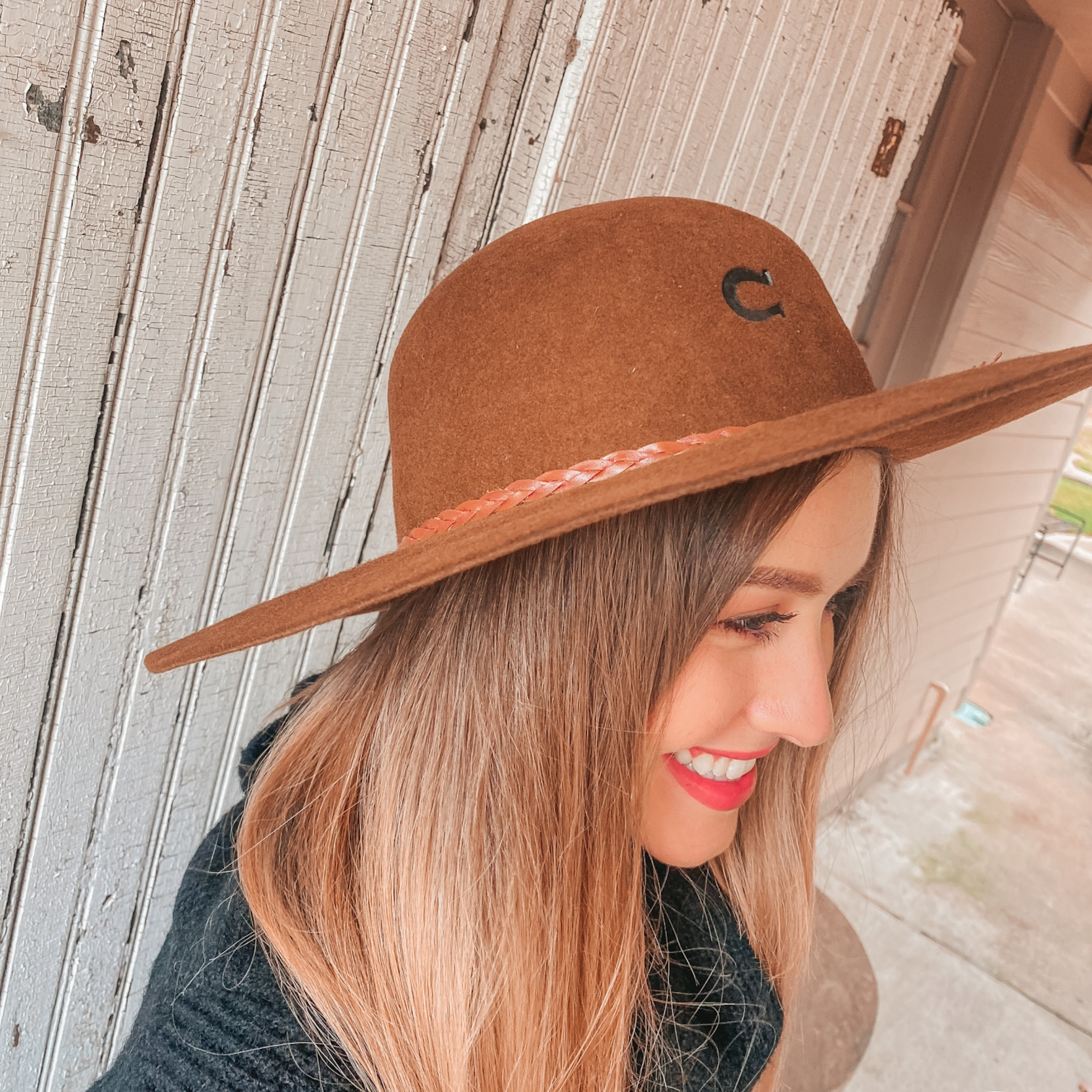 Charlie 1 Horse | Wanderlust Wool Felt Floppy Hat with Braided Band in Acorn - Giddy Up Glamour Boutique