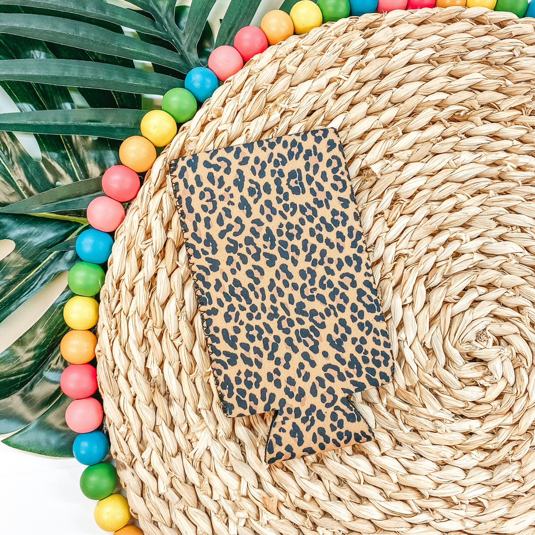 Leopard Slim Can Koozie - Giddy Up Glamour Boutique