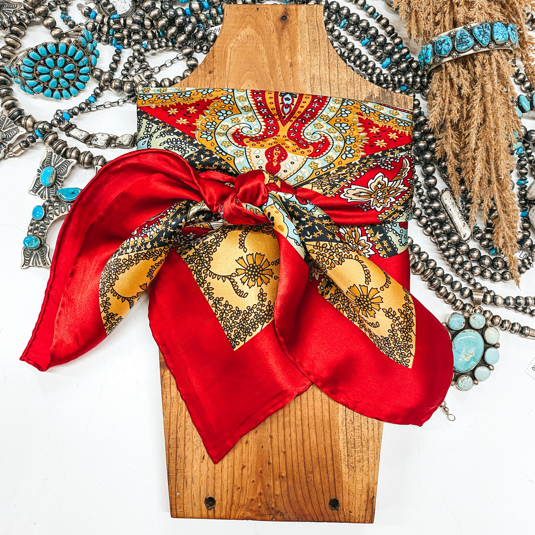 Annapurna Charmeuse Wild Rag in Red - Giddy Up Glamour Boutique