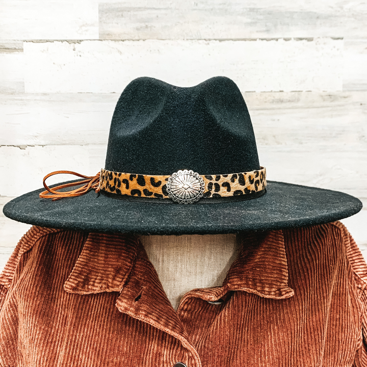 Big Impressions Leopard Print Hat Band in Silver Tone - Giddy Up Glamour Boutique