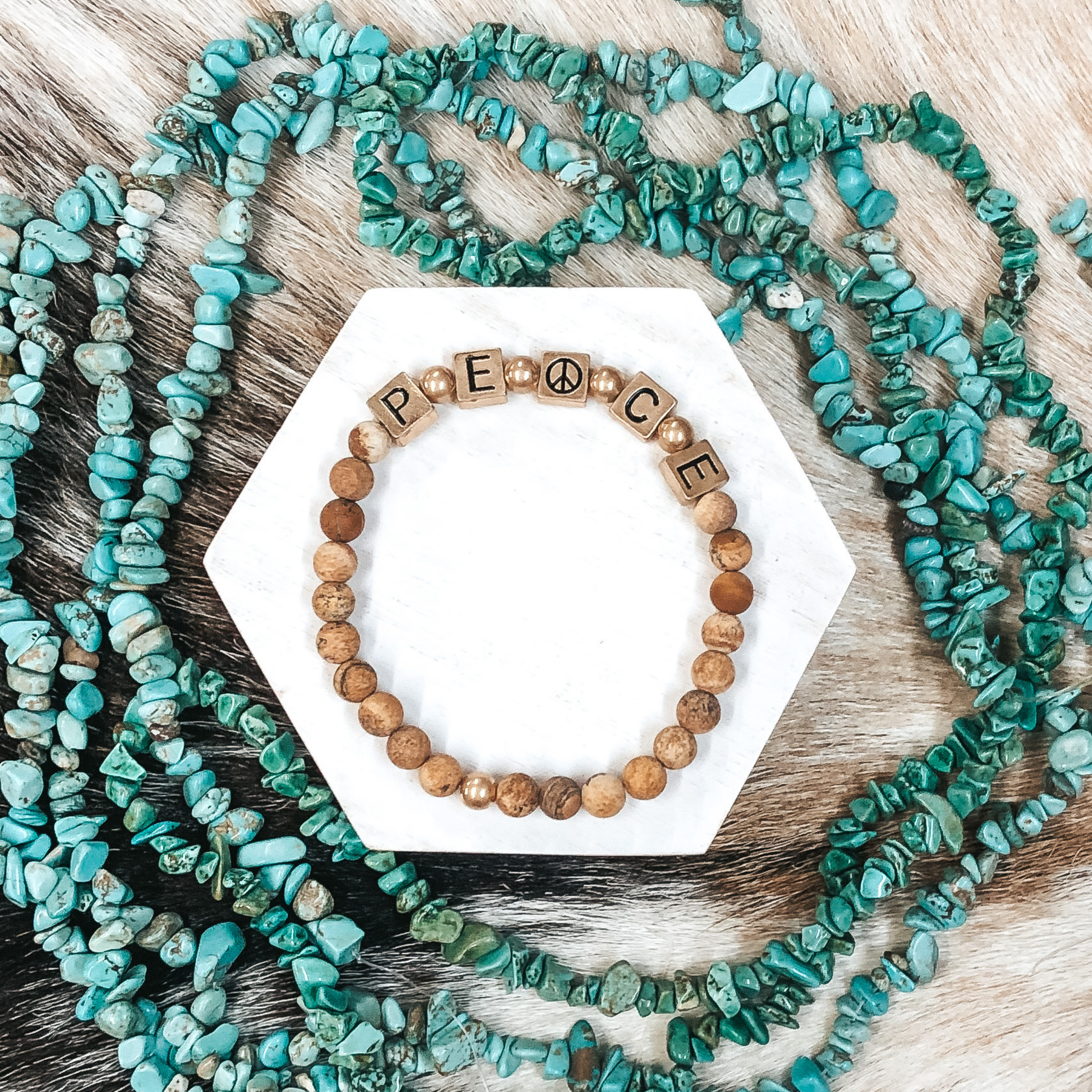 Inner Peace Bracelet in Tan - Giddy Up Glamour Boutique