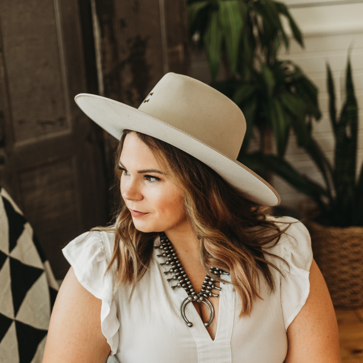 Charlie 1 Horse | Desert Drifter Wool Felt Hat with Ribbon Band in Bone - Giddy Up Glamour Boutique