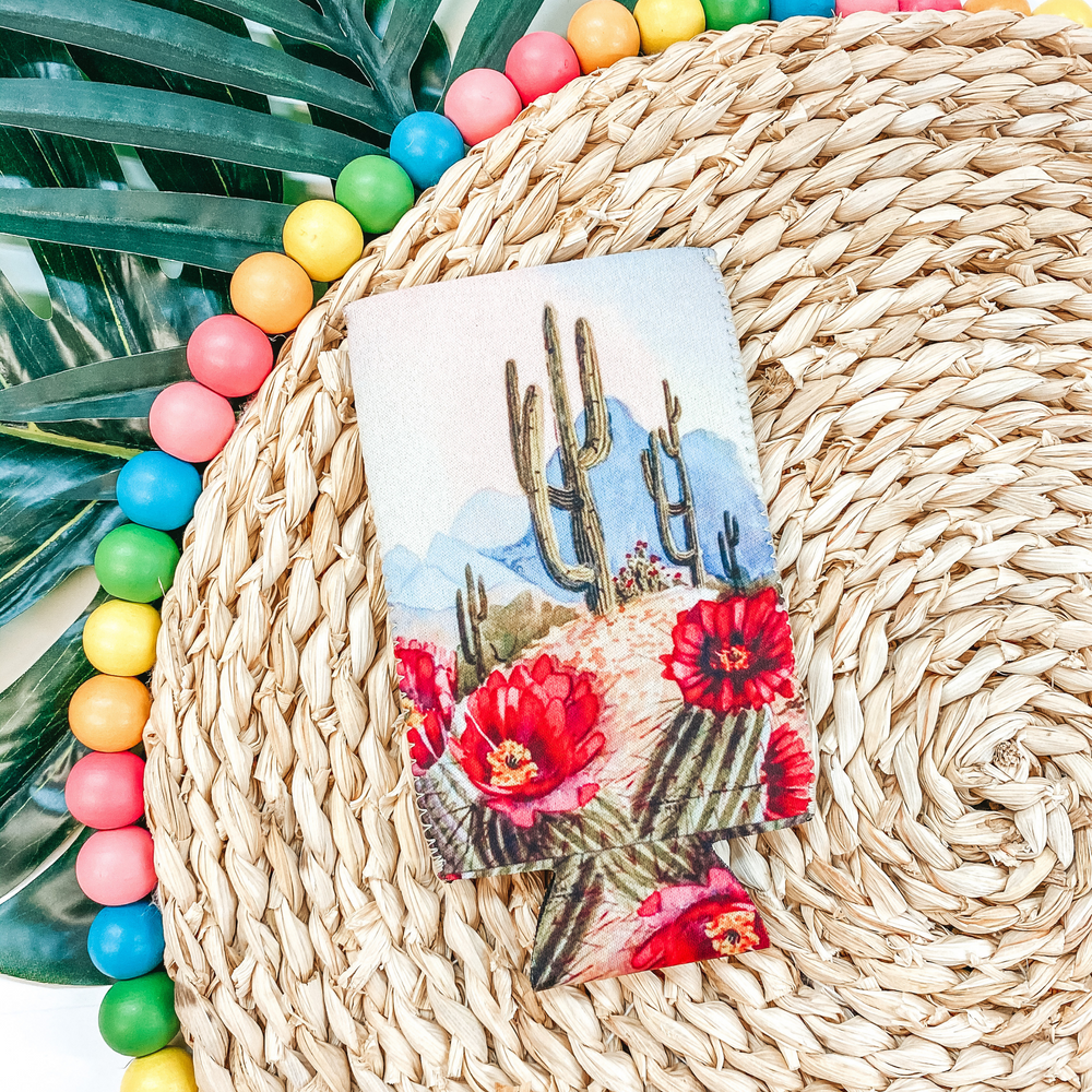 Cactus Landscape Slim Can Koozie - Giddy Up Glamour Boutique