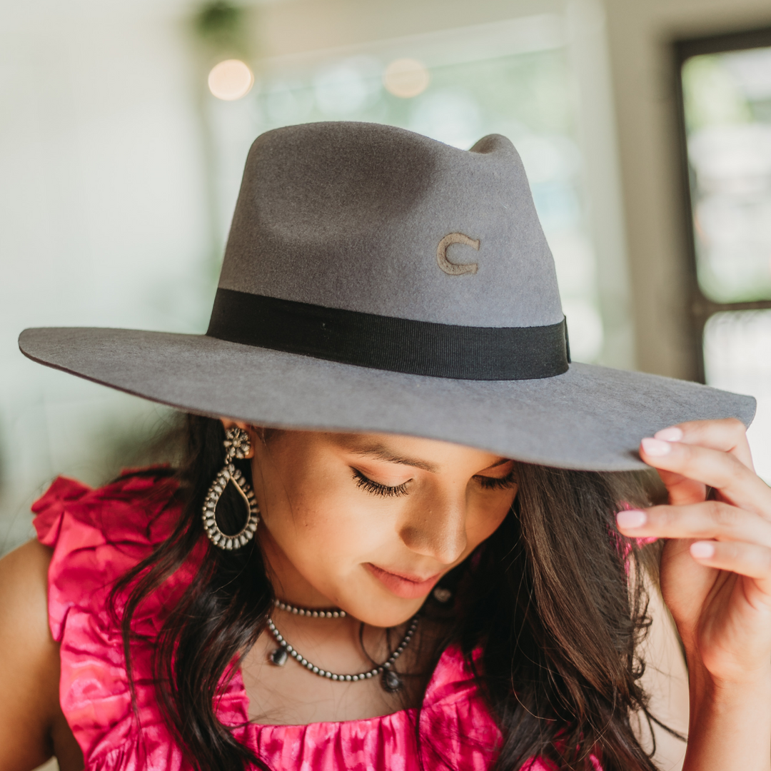 Charlie 1 Horse | Highway Wool Felt Hat in Granite - Giddy Up Glamour Boutique