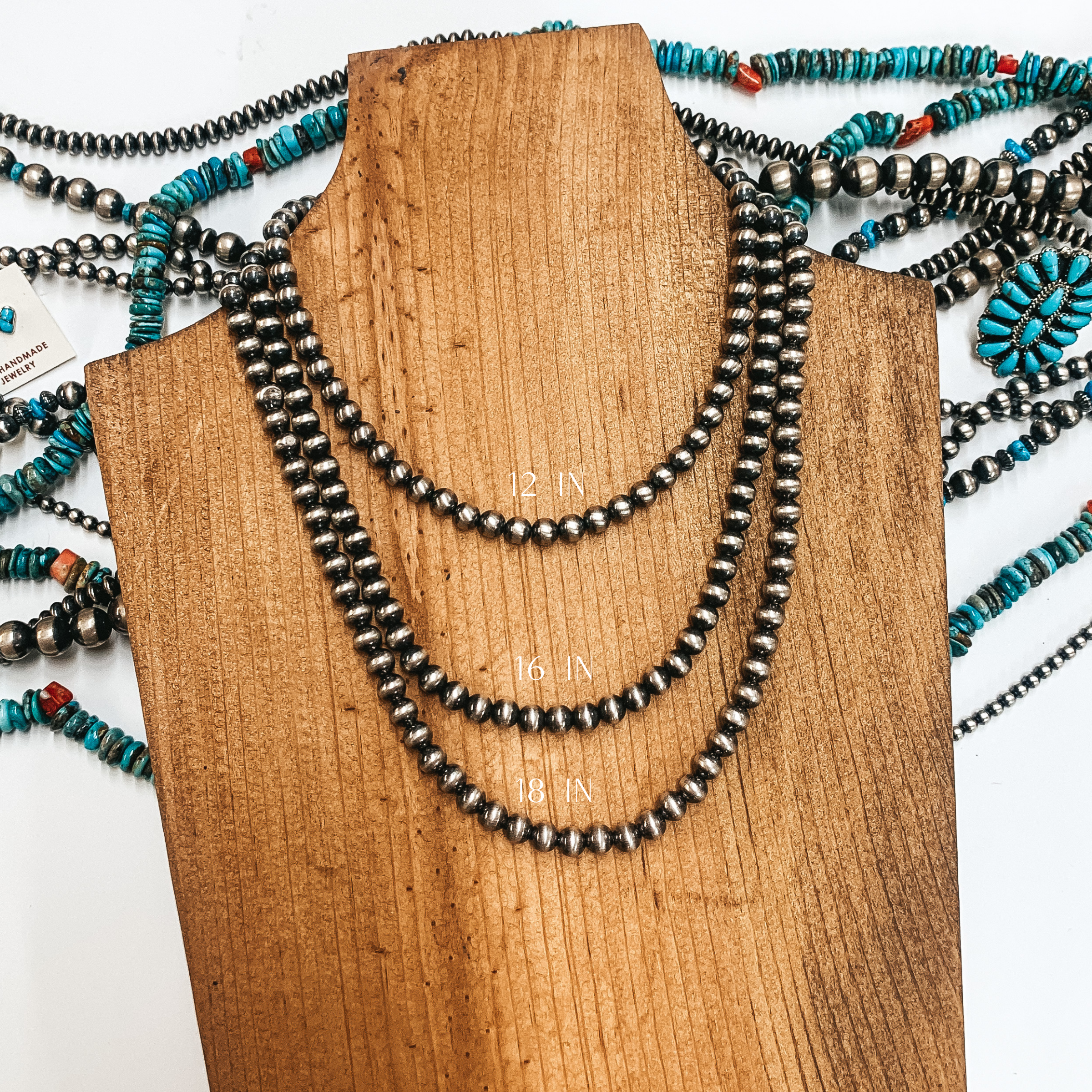 Navajo | Navajo Handmade 6mm Navajo Pearls Necklace | Varying Lengths - Giddy Up Glamour Boutique