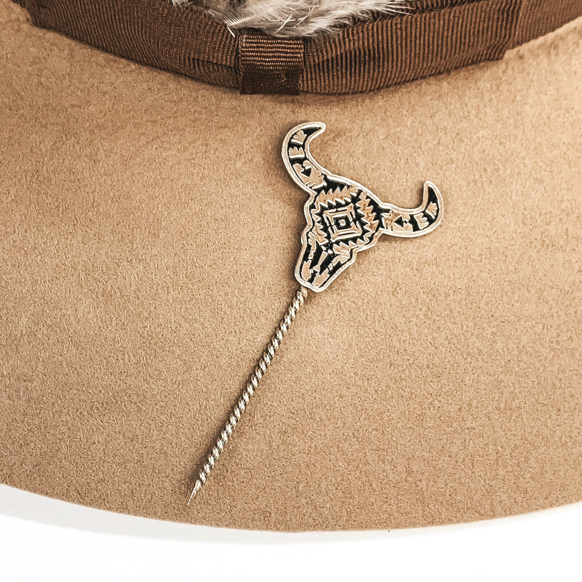 Aztec Skull Twisted Toothpick Hat Pin - Giddy Up Glamour Boutique
