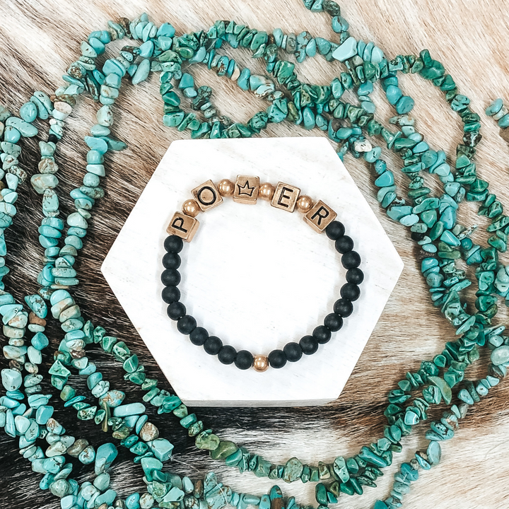 Power Up Bracelet in Black - Giddy Up Glamour Boutique
