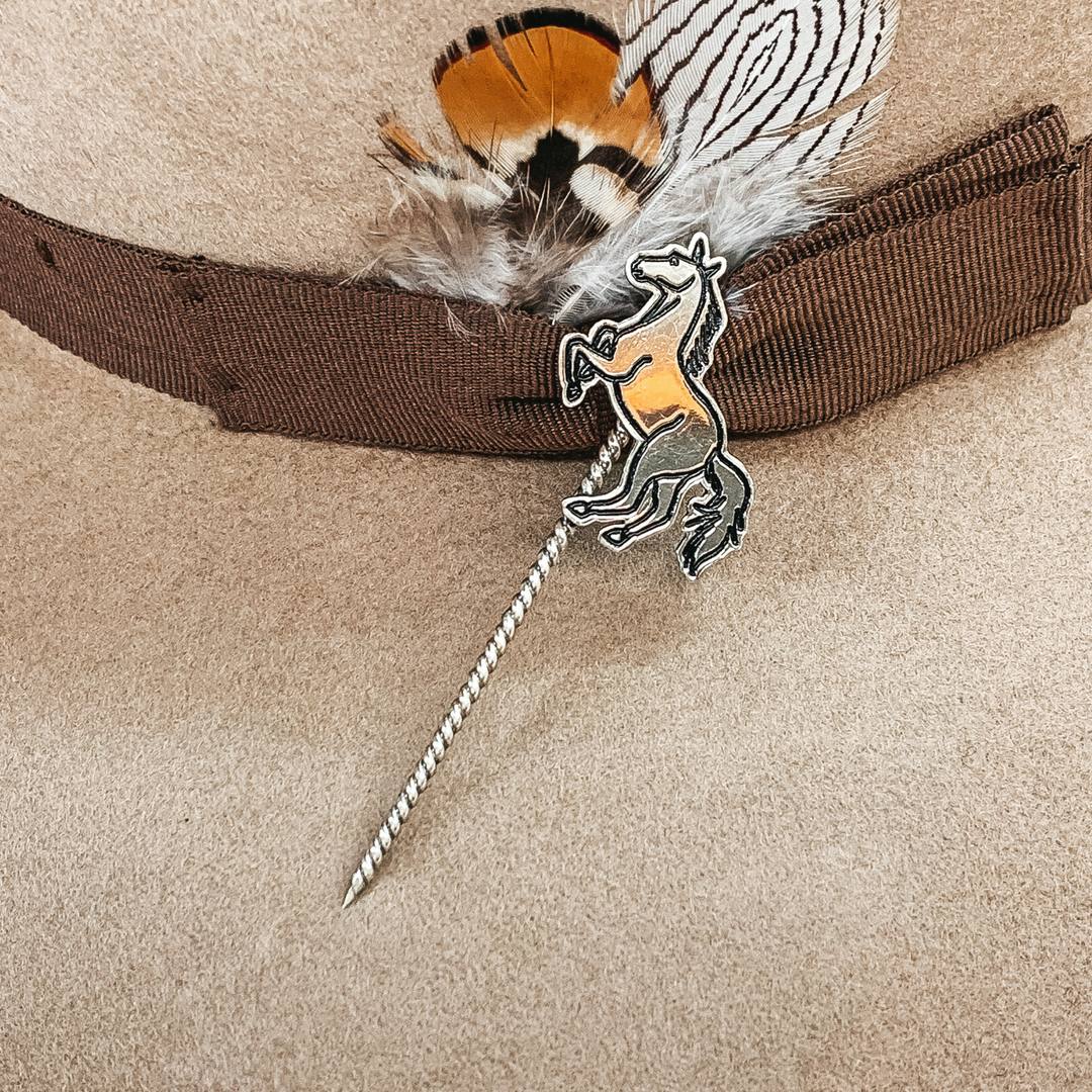 Rearing Horse Twisted Toothpick Hat Pin - Giddy Up Glamour Boutique